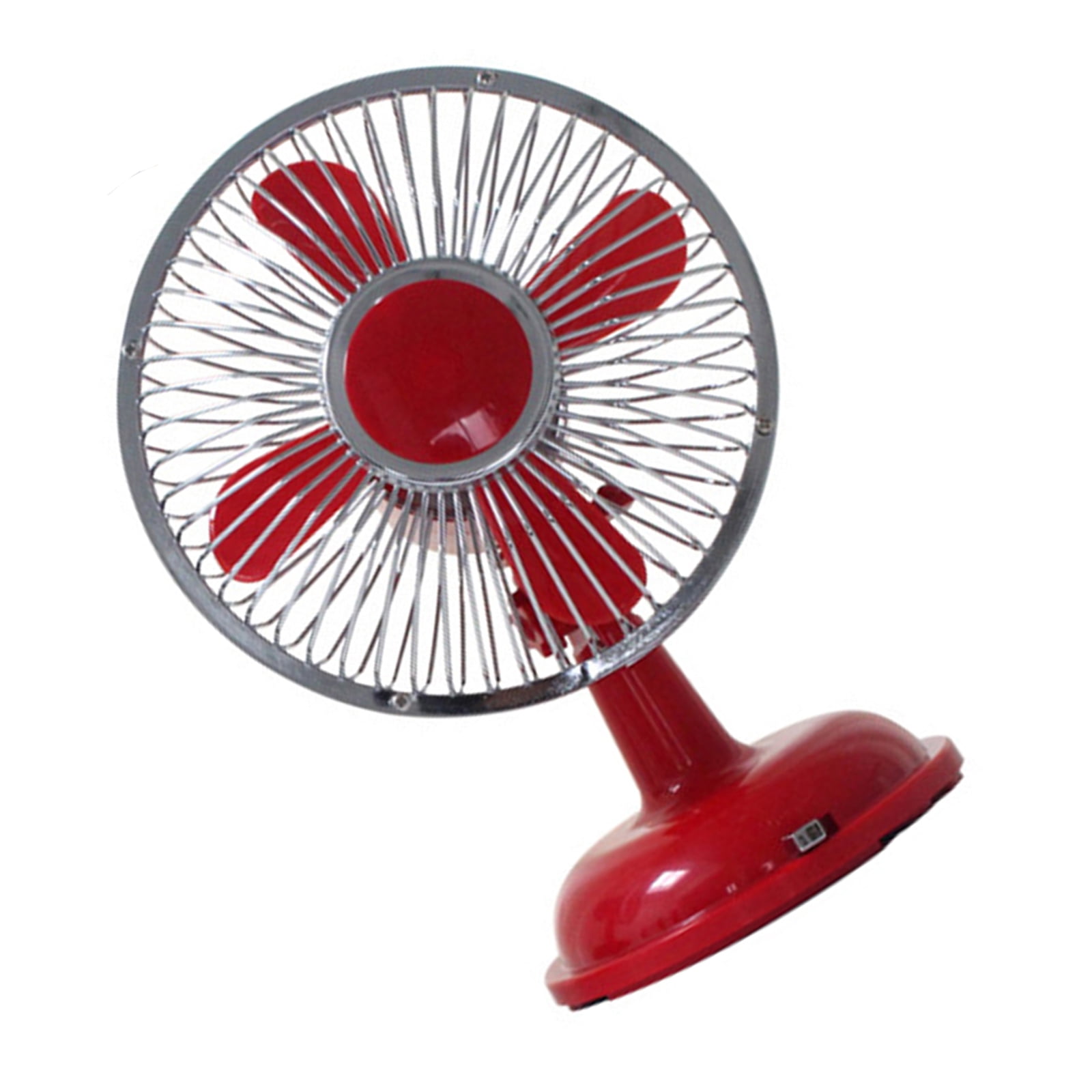 Ysmooiuy Retro Oscillating Desk Fan, 2-Speed Portable Table Fan for Office and Dorm (Red, 5.7 in) mcguy