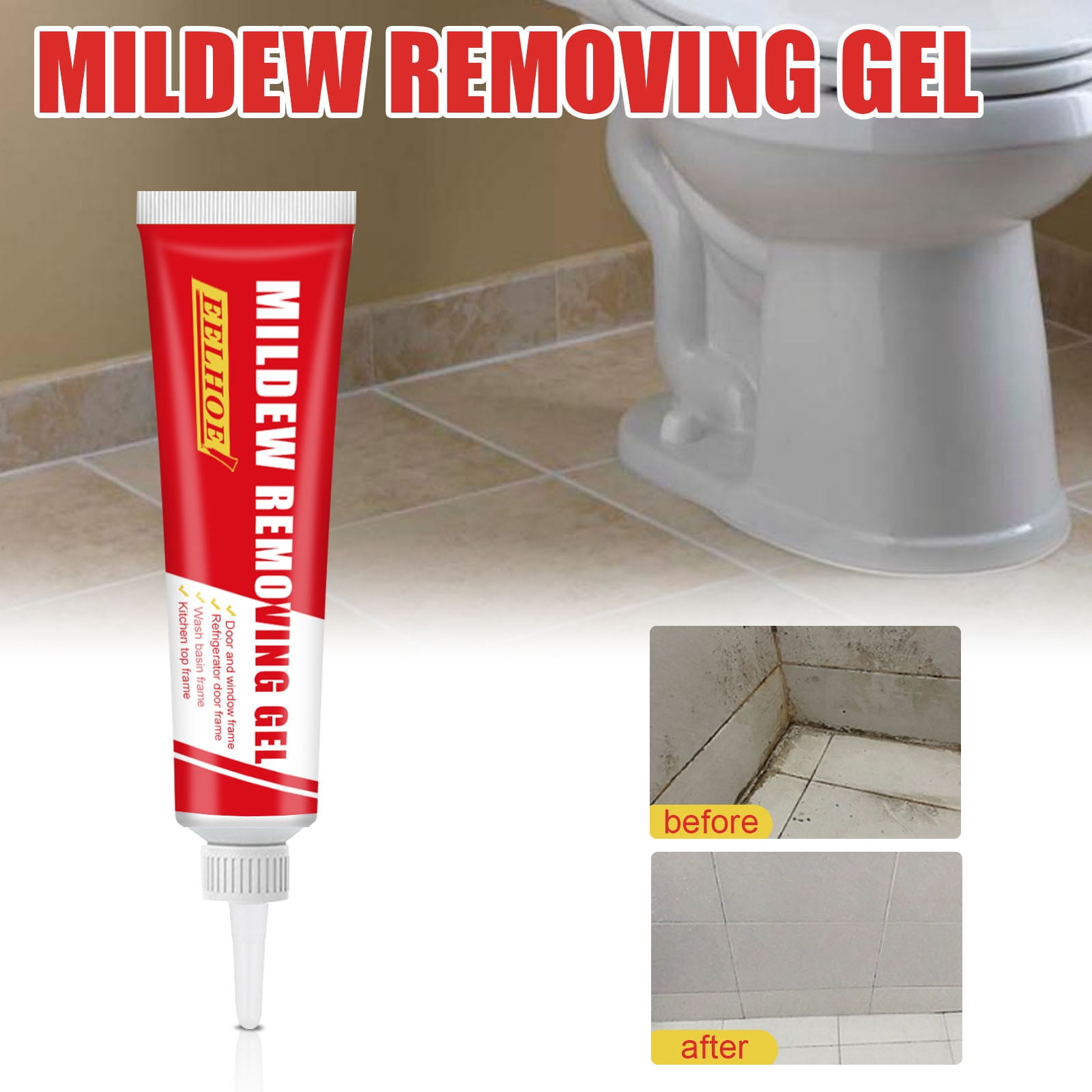 PATLOLLAV Mold Remover Gel, Deep Cleaning Mildew Stain Remover for Shower, Tile, Grout, and Kitchen Sinks (5.07 fl oz) mpqab