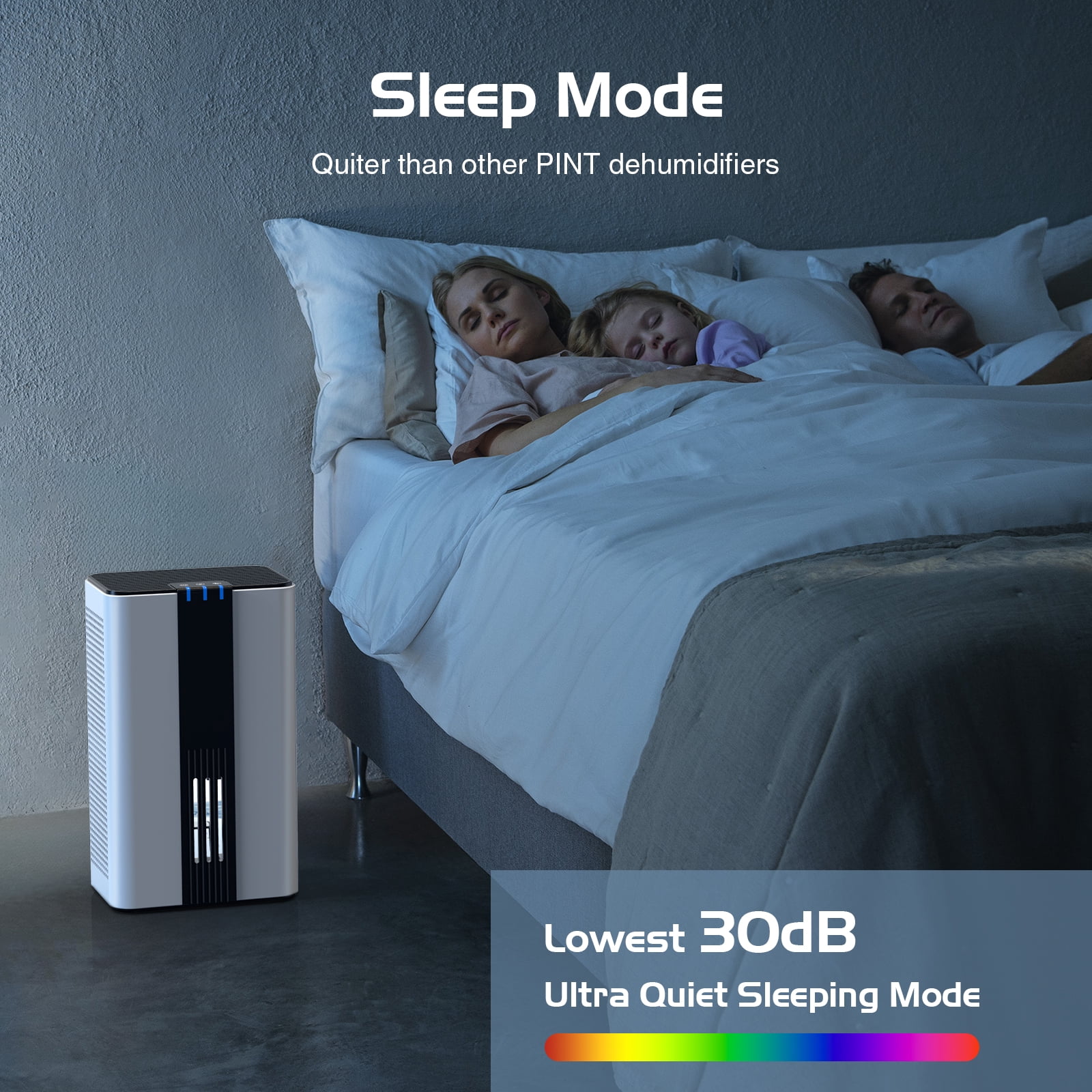 AIRFIRE Portable Dehumidifier for Home, Ultra Quiet Semiconductor Moisture Control with Auto Shut-Off (White, 86 fl oz) umrdz