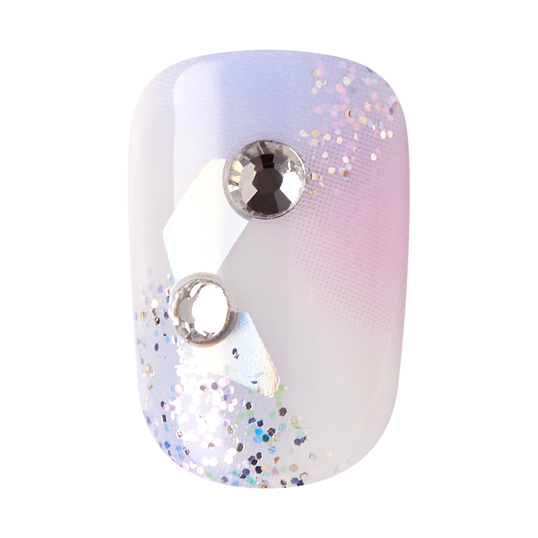KISS imPRESS Premium Press-on Nails, Short Square Shape, Glossy Blue (30 Pieces) 0bb2b