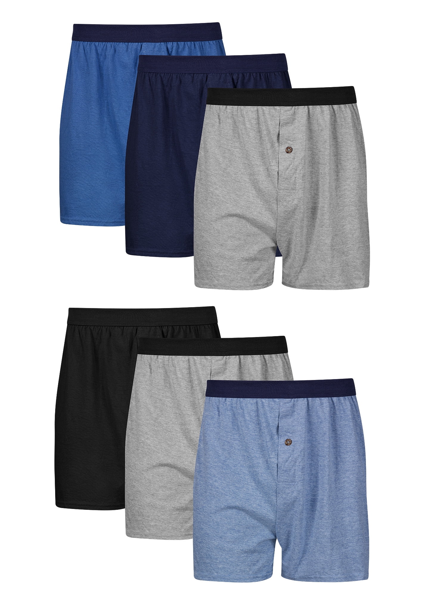 Hanes Men's Moisture-Wicking Knit Jersey Boxer Underwear (Assorted Colors, 6-Pack) ok2du
