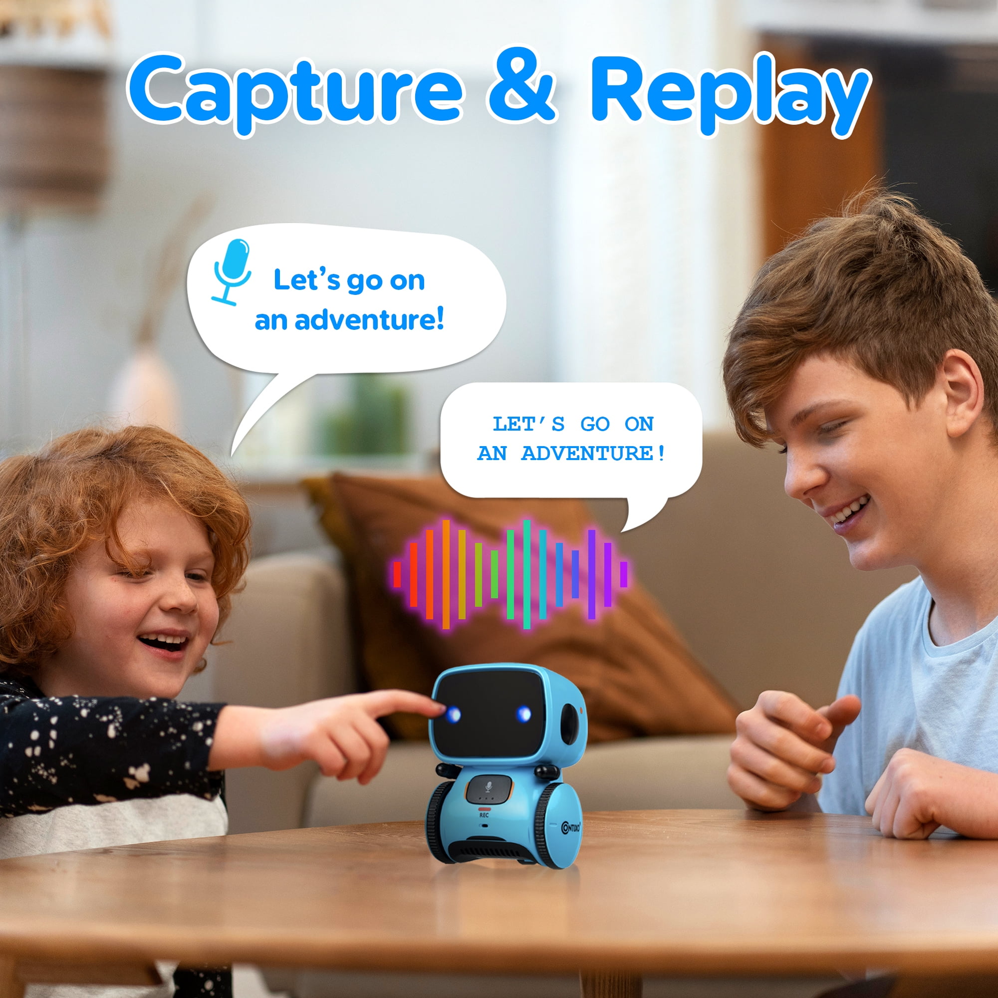 Contixo R1 Mini Interactive Smart Robot Toy for Kids, Voice Controlled Dancing and Singing Robot (Blue, 5 in) t7dao