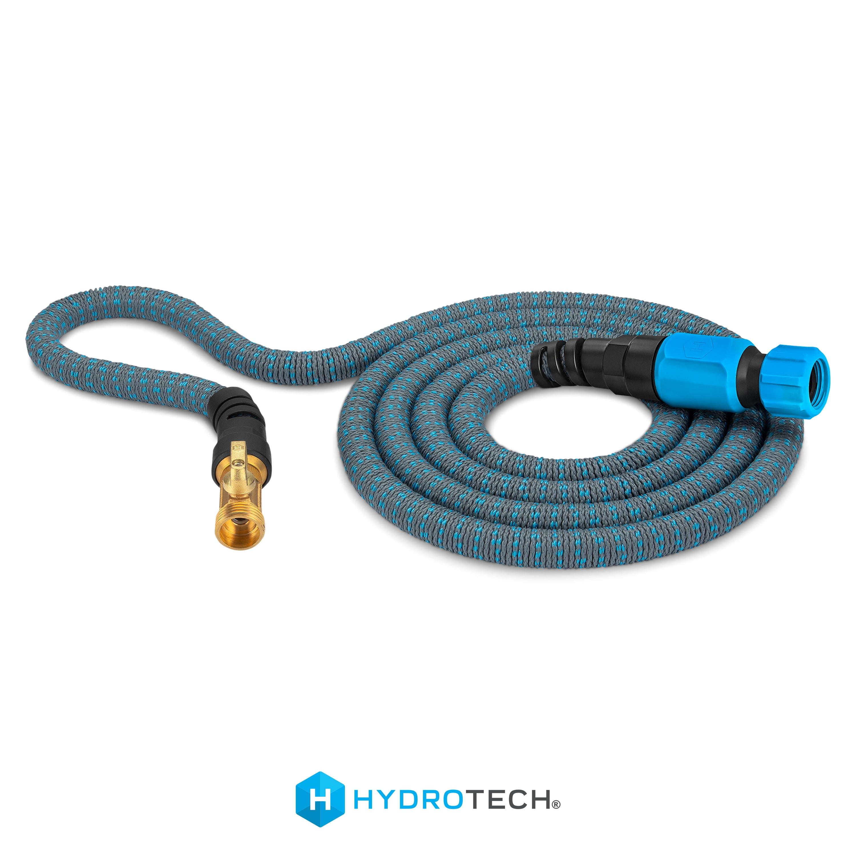 HydroTech Expandable Garden Hose, Burst-Proof Heavy-Duty Flexible Water Hose (Blue, 25 ft.) ztkav