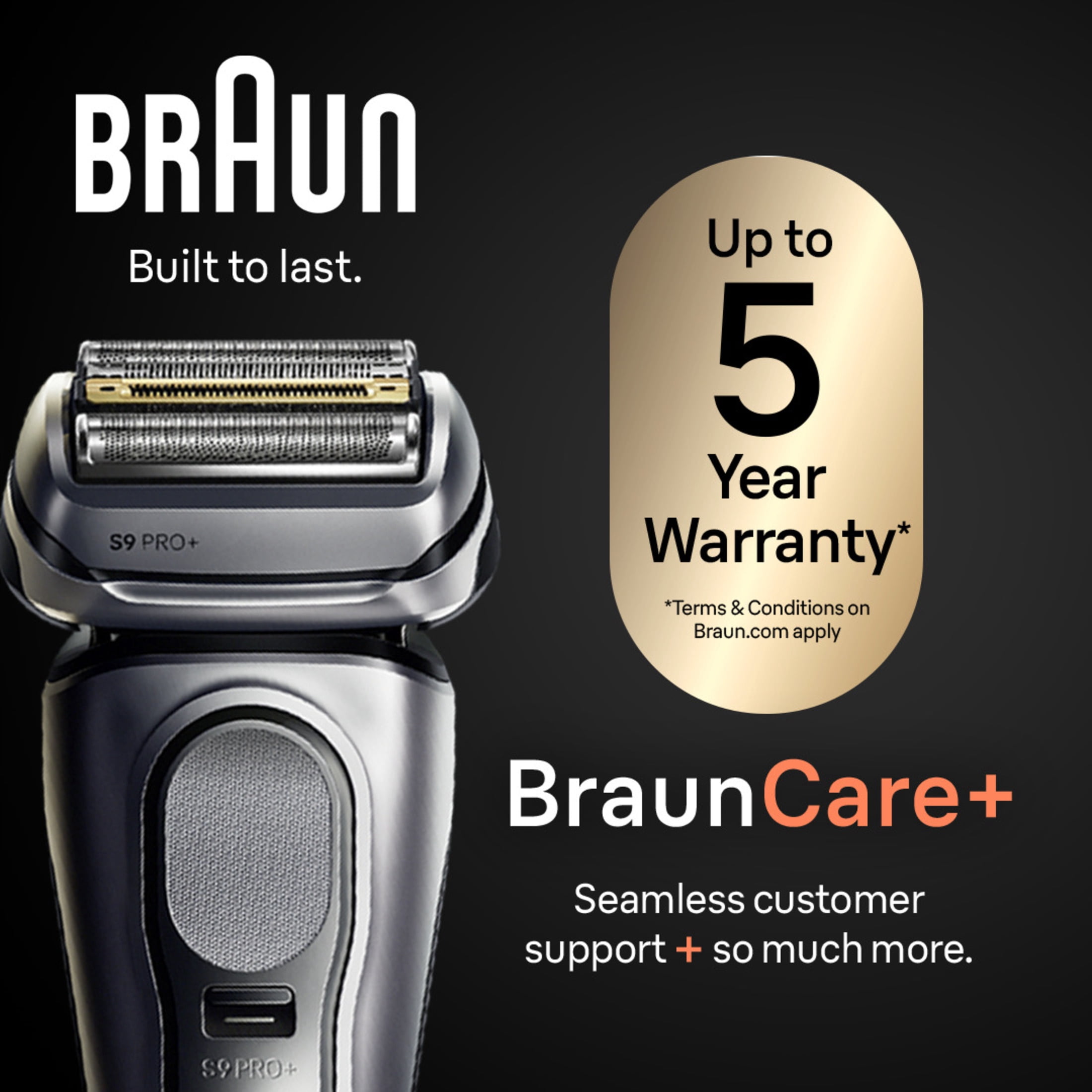 Braun Series 9 PRO+ Electric Shaver with Precision ProTrimmer and Charging Stand (Galvano Silver, 1 Count) i132k
