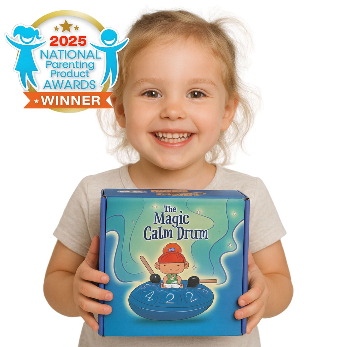 Sounds Of Silence Steel Tongue Drum for Kids, Musical Instrument Set with Storybook and Mallets (Blue, 6 in) 1r5nd