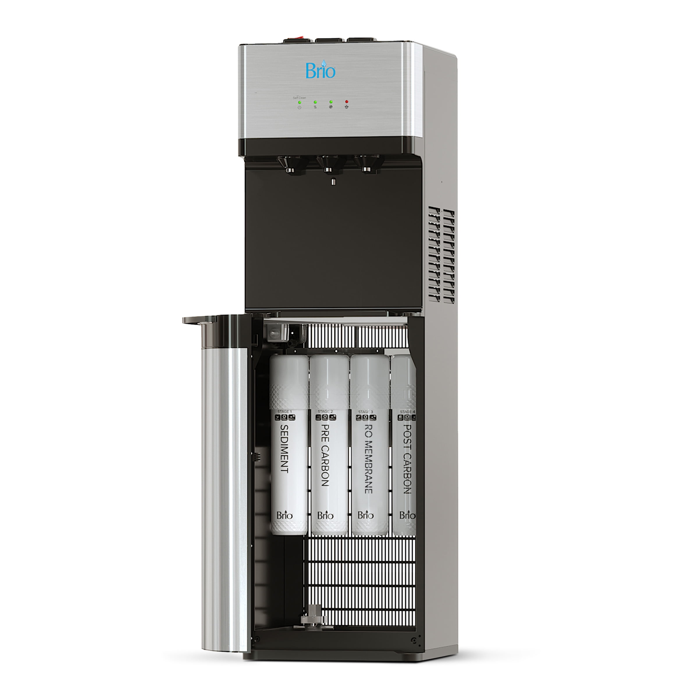 Brio 500 Series Water Cooler Dispenser with Multi-Stage Filtration (Silver) pbvqb