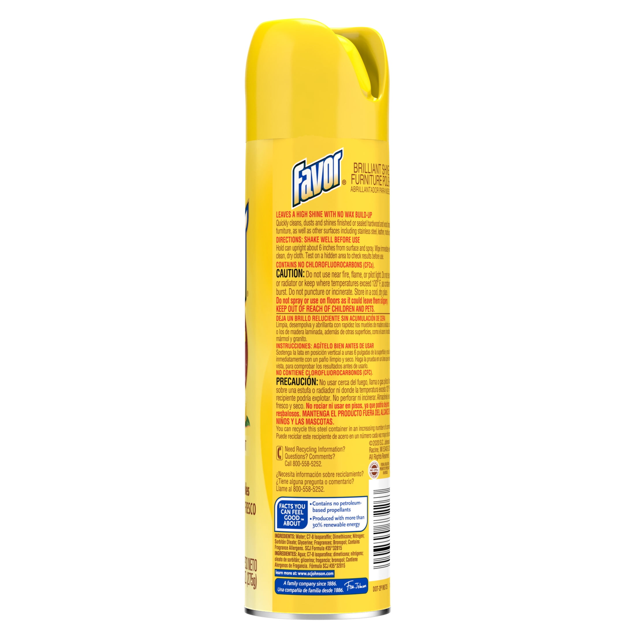 Favor Brilliant Shine Furniture Polish, Multi-Surface Dusting Spray, Fresh Lemon Scent (6 Pack, 9.7 fl oz) 8weqg