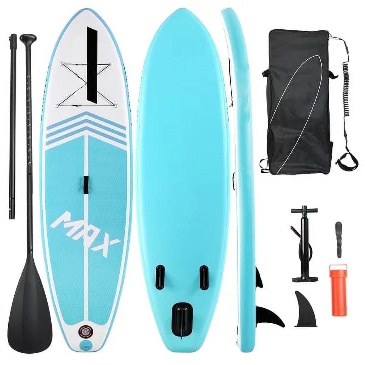 Naipo Inflatable Stand Up Paddle Board Set with Triple Action Pump and Accessories (Green, 10.5 ft) g9dw3