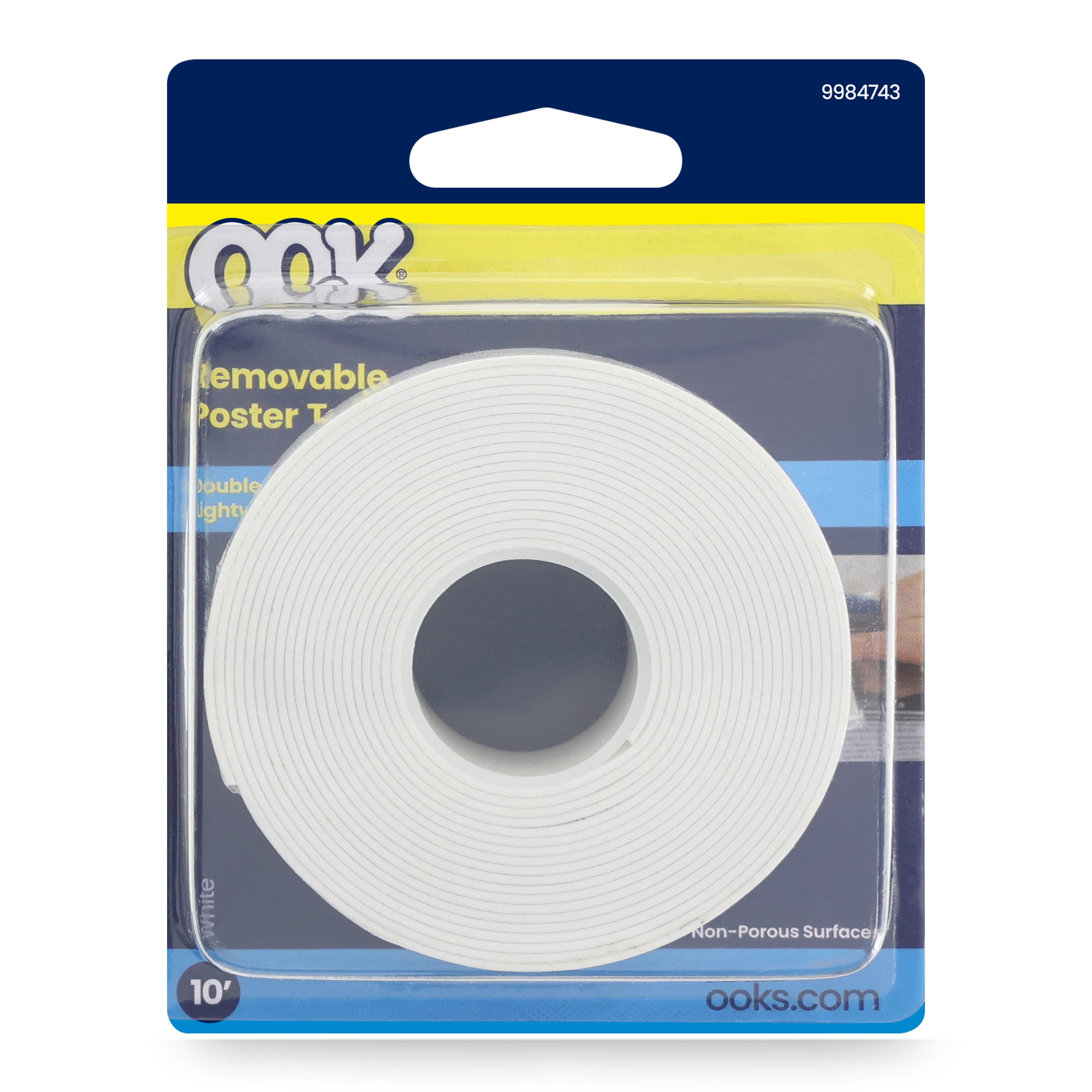 OOK Double Sided Removable Poster Tape (White, 10 ft) h2d1t