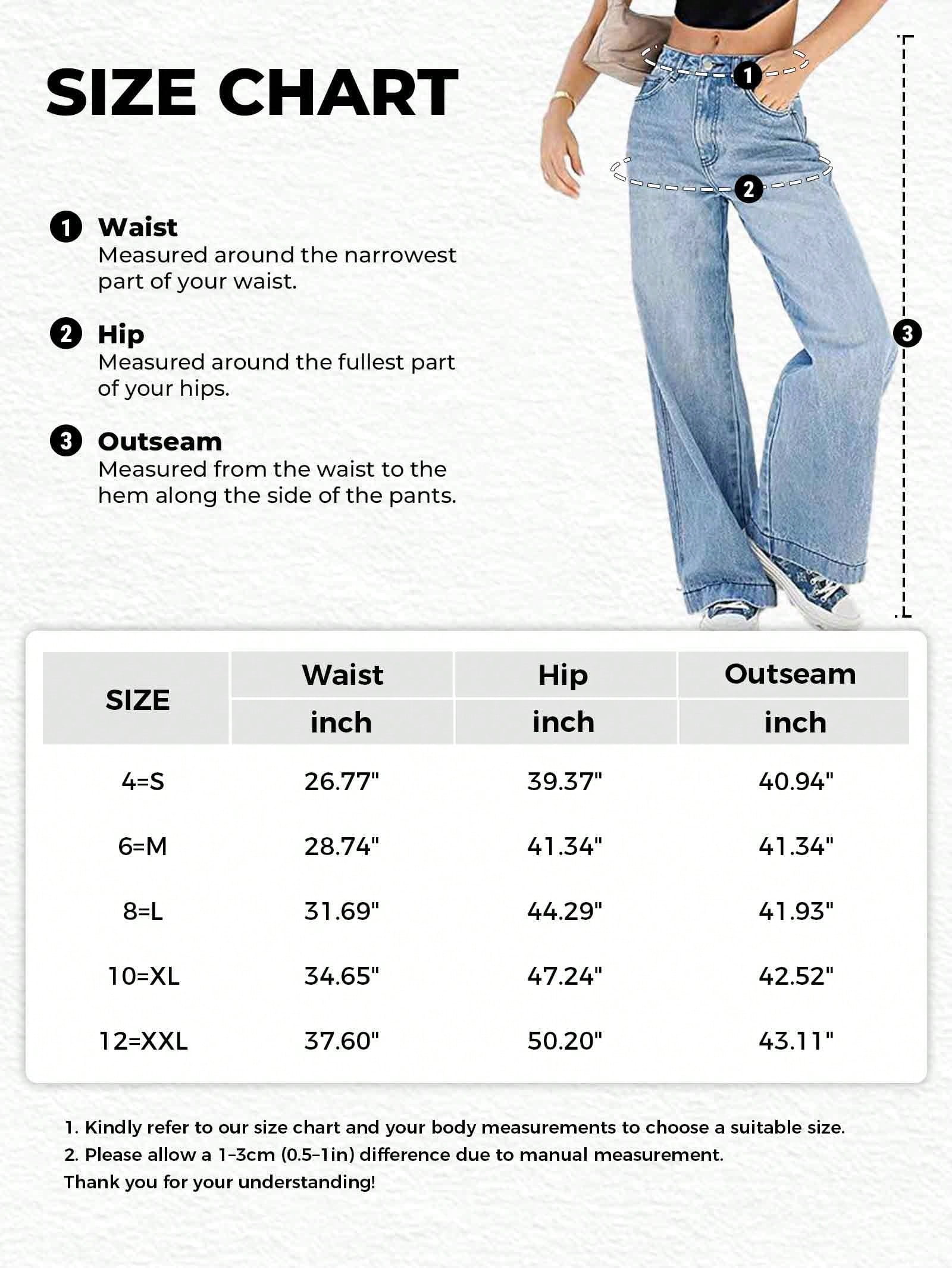 EMMIOL Women's Vintage Y2K Wide Leg Jeans (Blue, Large) 8fhcq