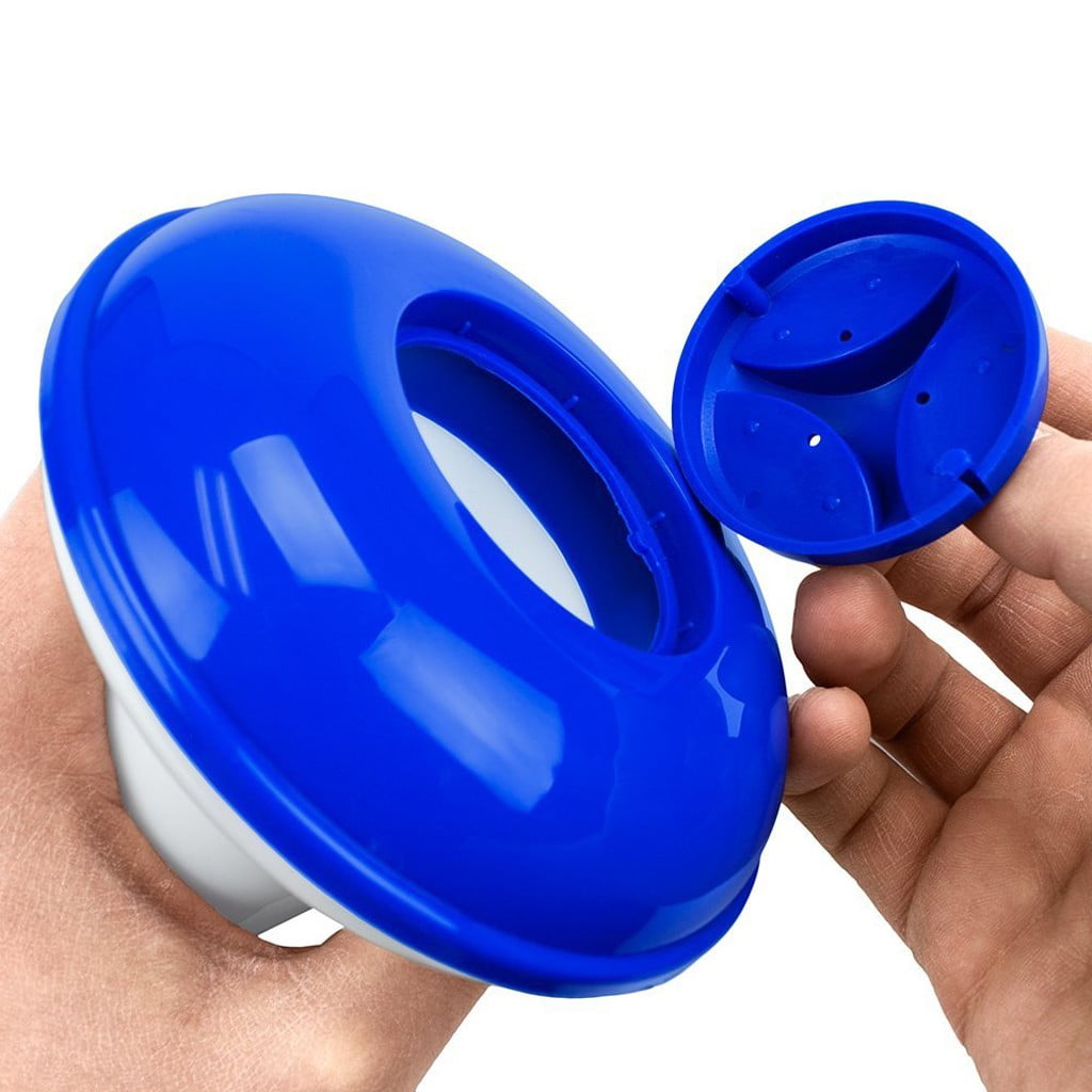 NSESSHome Floating Mini Spa Chemical Dispenser for 1.5 in Chlorine and Bromine Tablets (Blue, 1 Pack) vhui9
