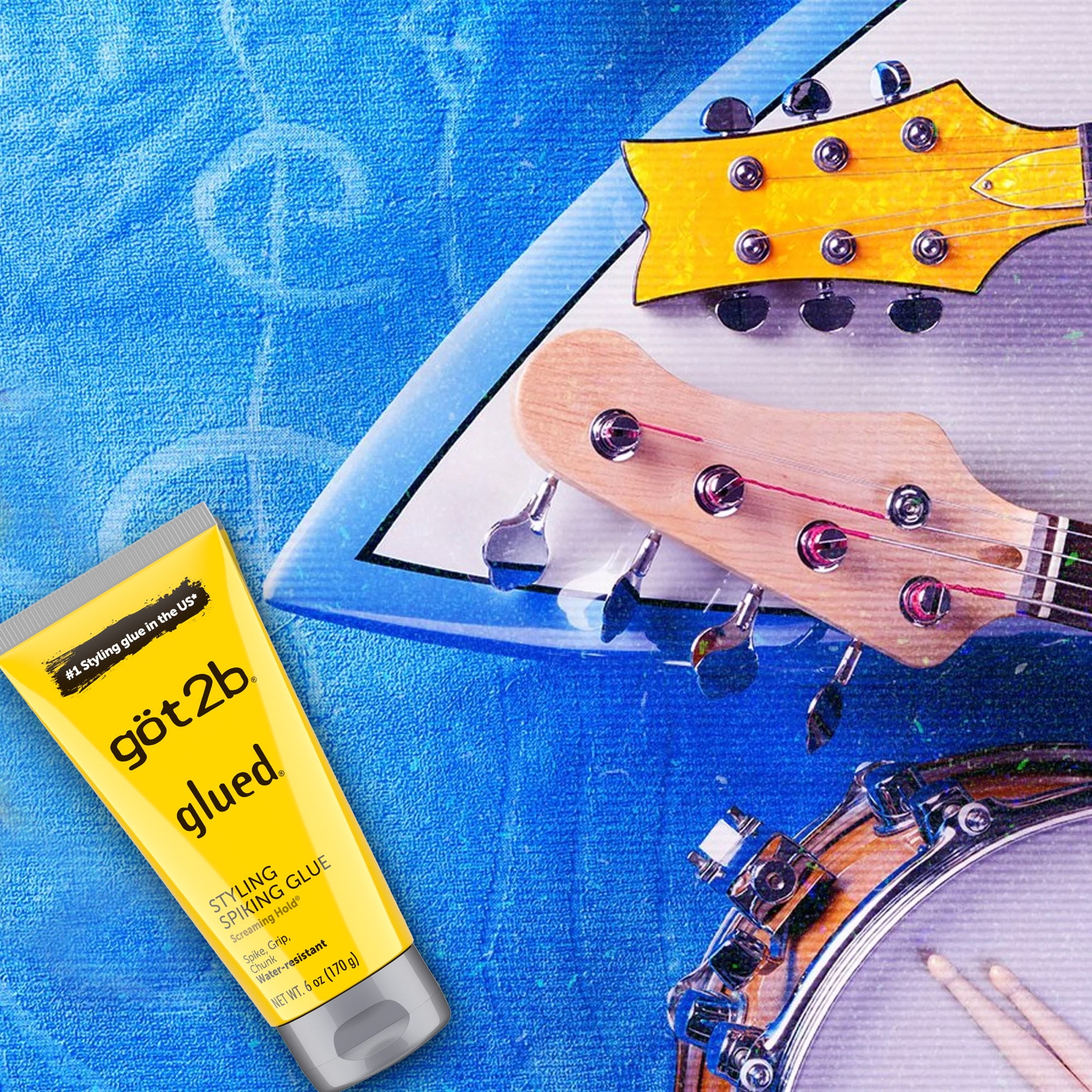 got2b Glued Styling Spiking Hair Gel, Water-Resistant, Screaming Hold for Bold Hairstyles (6 Pack, 6 oz) m7xb7