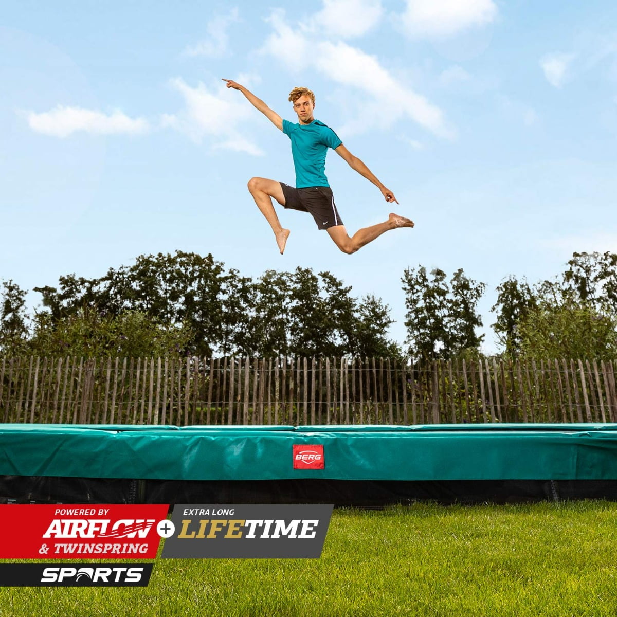 BERG Grand Champion InGround Trampoline (Green, 17 ft) ky7ky