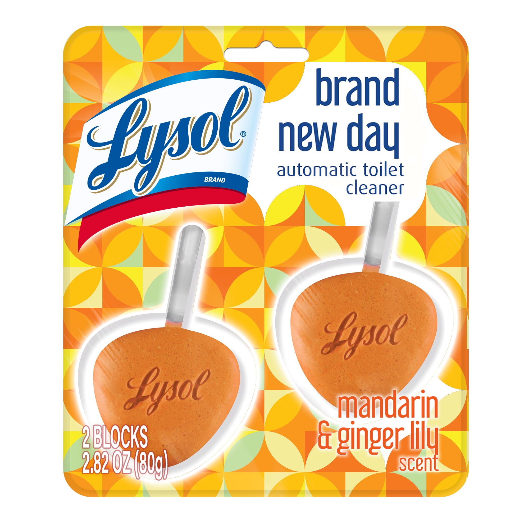 Lysol Toilet Bowl Cleaner Rim Hanger, Mandarin and Ginger Lily Scent, Long-Lasting Freshness (2 Count, 2.82 oz) 66sqb
