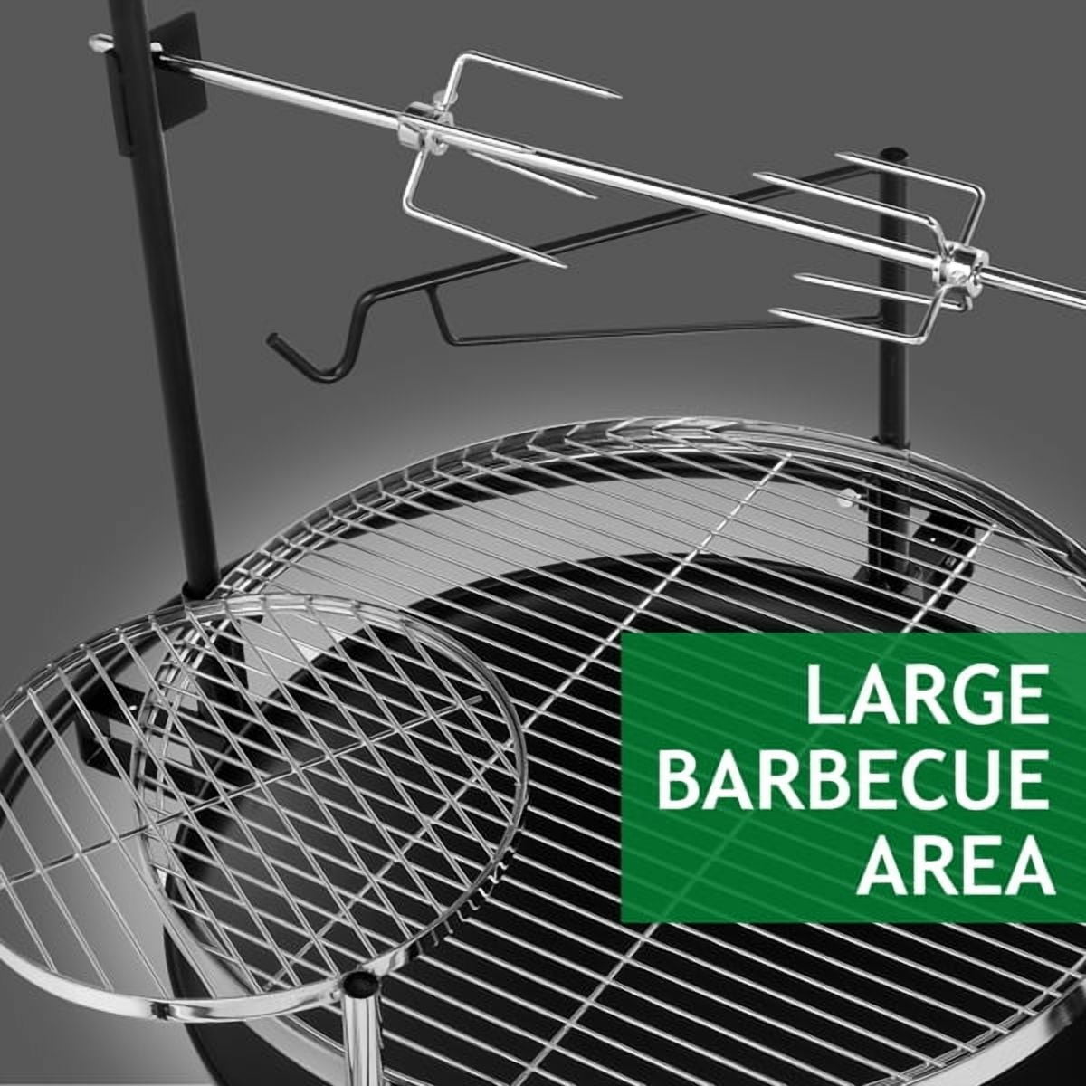 Taimu TM Round Charcoal Grill for Outdoor Cooking and Smoking (Black, 33.5 in x 33.5 in x 42.5 in) e3a2f
