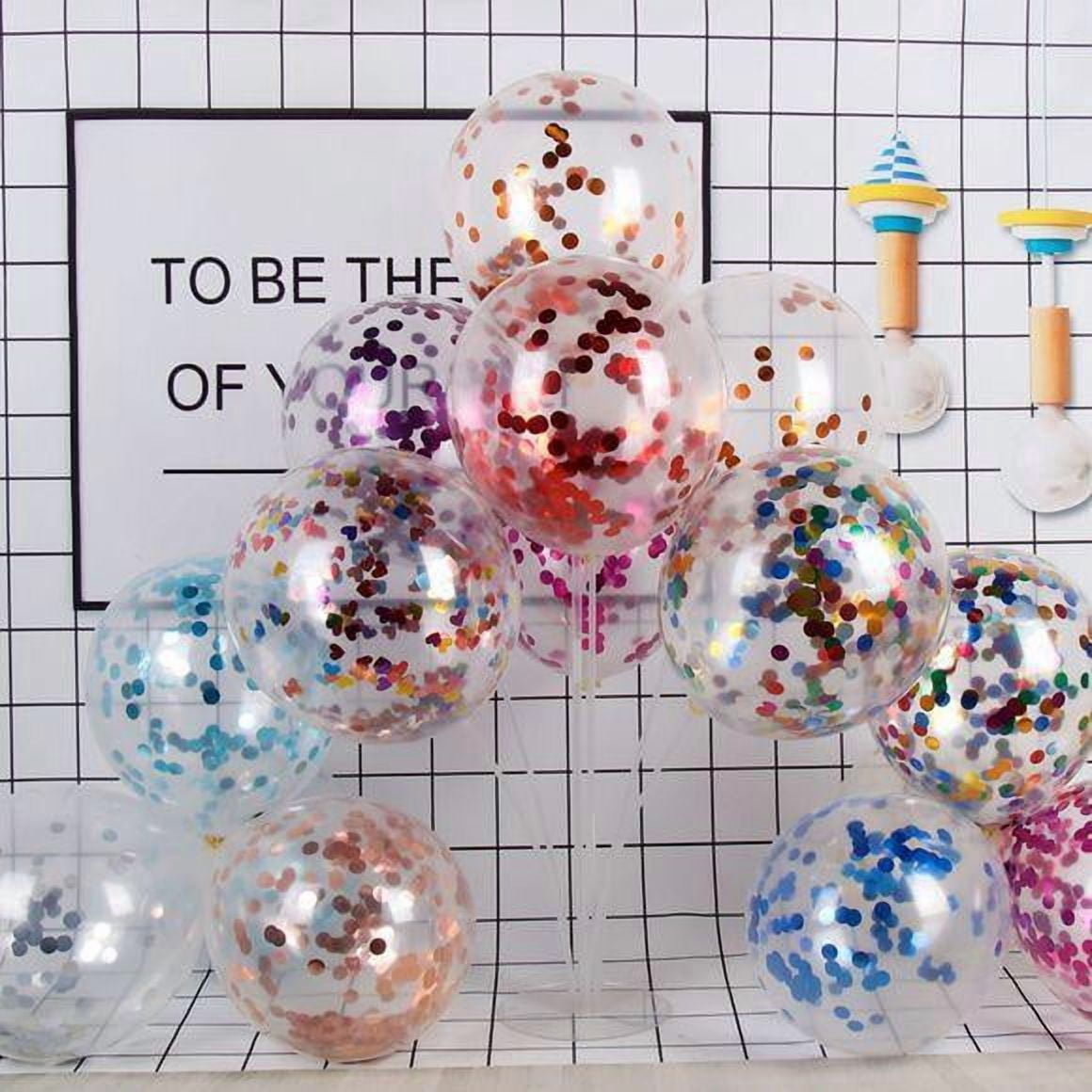 suxuMhao 12 Inch Glitter Latex Balloons with Gold Sequins for Party Decoration (Clear, 100 Pack) h9z88 - Image 3