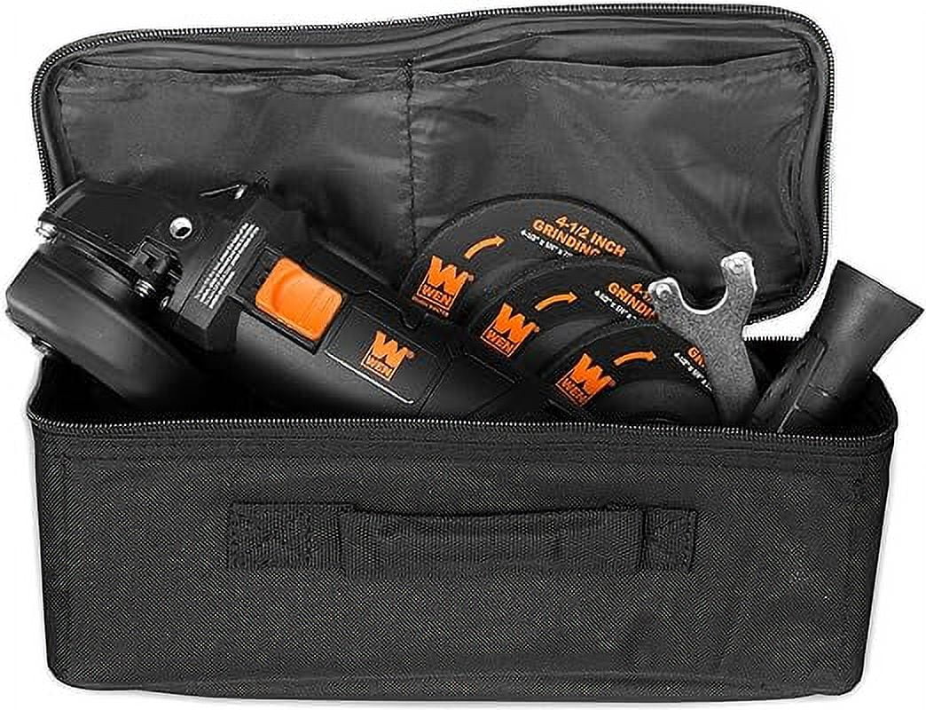 WEN 7.5-Amp 4-1/2-Inch Corded Angle Grinder with 3 Discs and Carrying Case (Black, 4 lb) muein