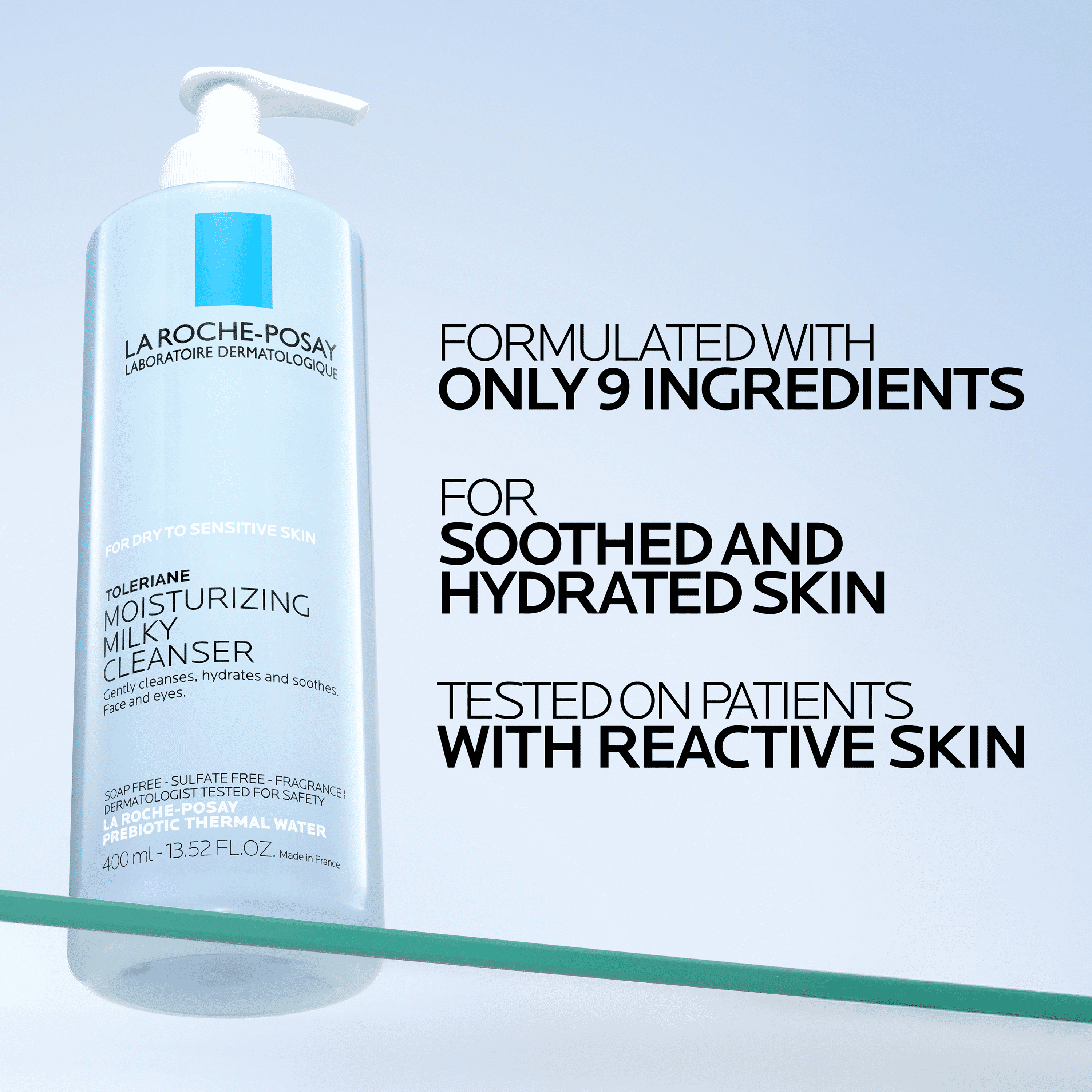 La Roche-Posay Toleriane Moisturizing Milky Facial Cleanser for Dry and Sensitive Skin (13.5 fl oz) s0jga