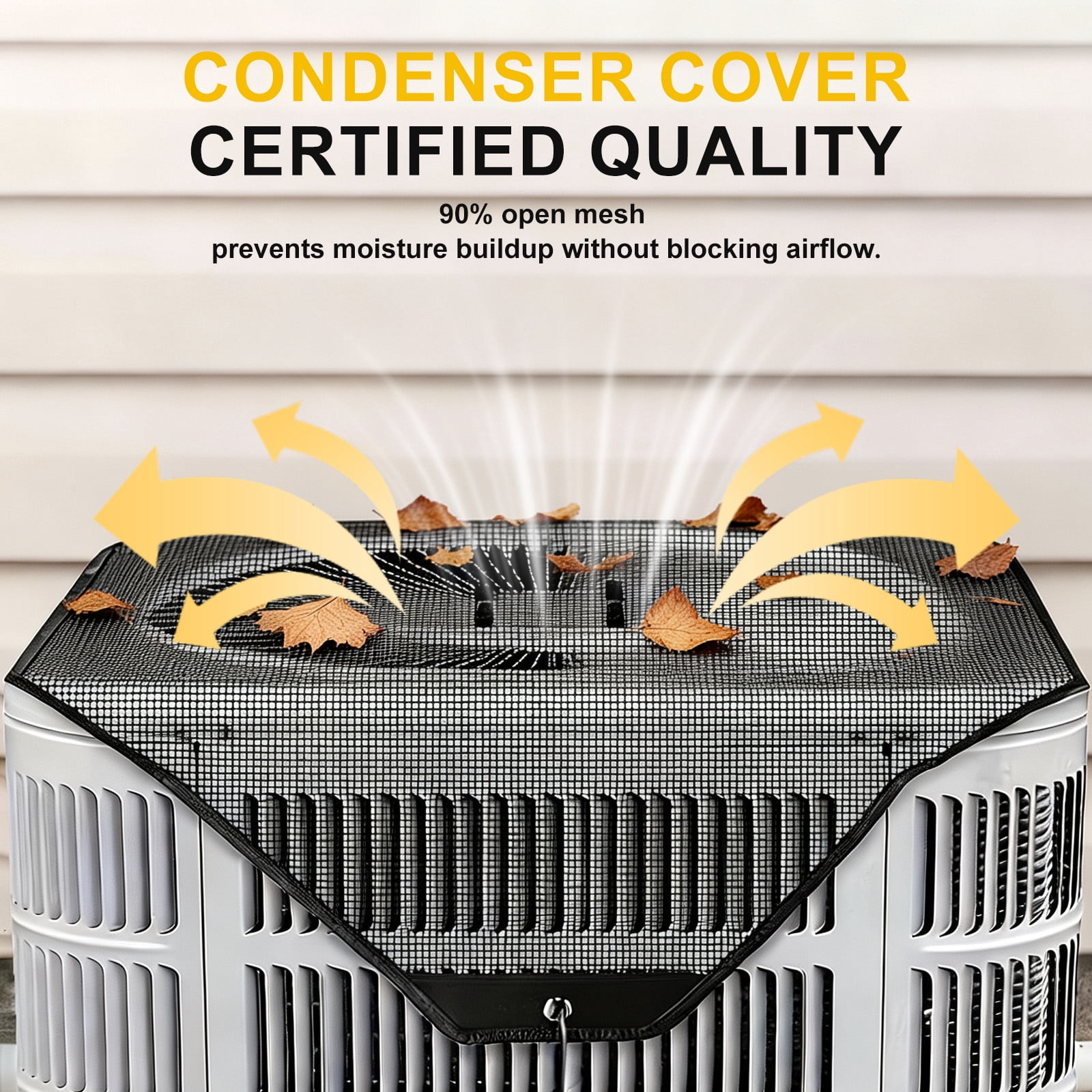 JARENGO Central Air Conditioner Cover for Outside Units, Weather-Resistant Mesh Defender (Grey, 32 x 32 in) qpupg