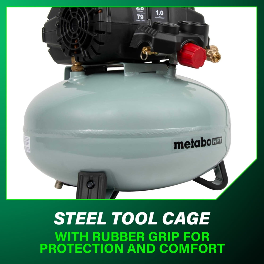 Metabo HPT Pancake Air Compressor, Oil-Free High-Efficiency Motor (6 Gallon) 2falj