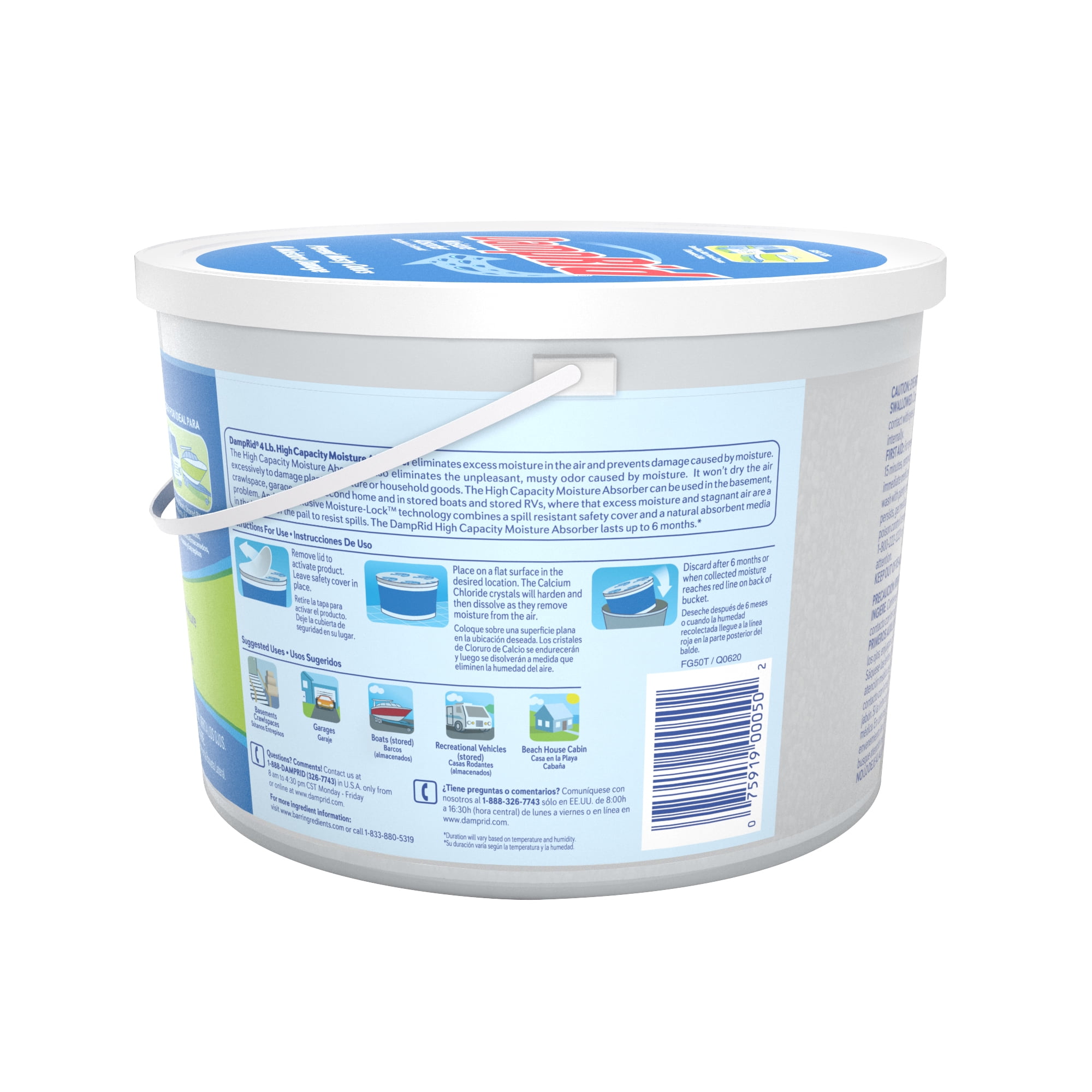DampRid Moisture Absorber High-Capacity Bucket (Fragrance Free, 4 lb) zrq12