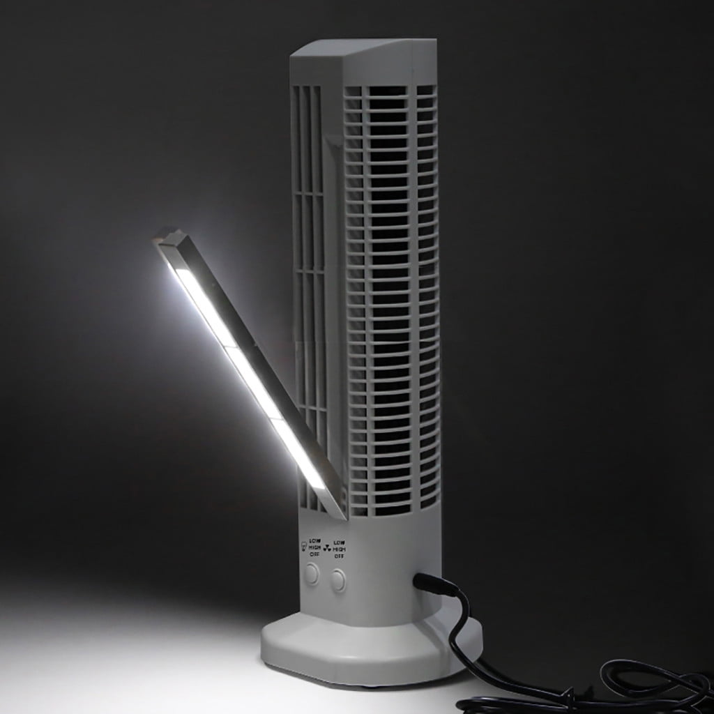 RnemiTe-amo Bladeless Tower Fan with LED Light (White, 12 in) 5sd42