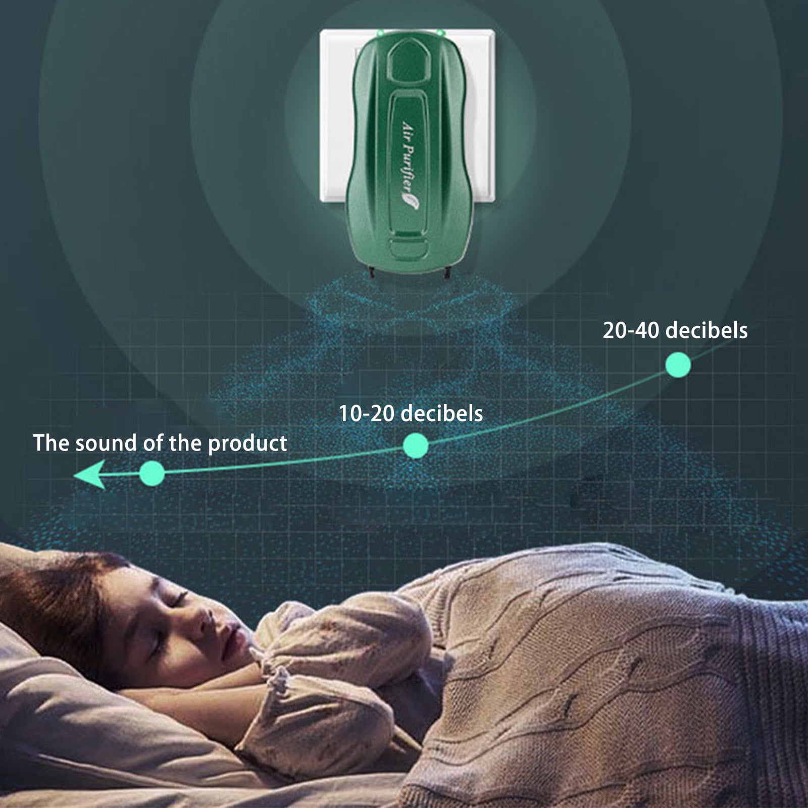Dianli Mini Plug-In Negative Ion Air Purifier, Portable High Concentration Ionizer for Home and Office (Green, 3.74x1.57x0.98 in) q6w1u - Image 5
