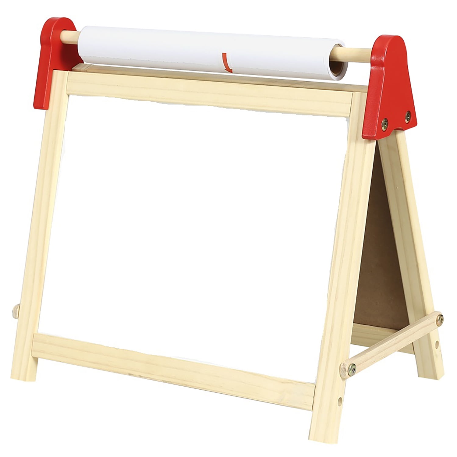 Easy Playhouse Wooden Tabletop Double-Sided Kids Easel with Magnetic Whiteboard and Chalkboard (White, 15.35 in x 11.8 in) oc080