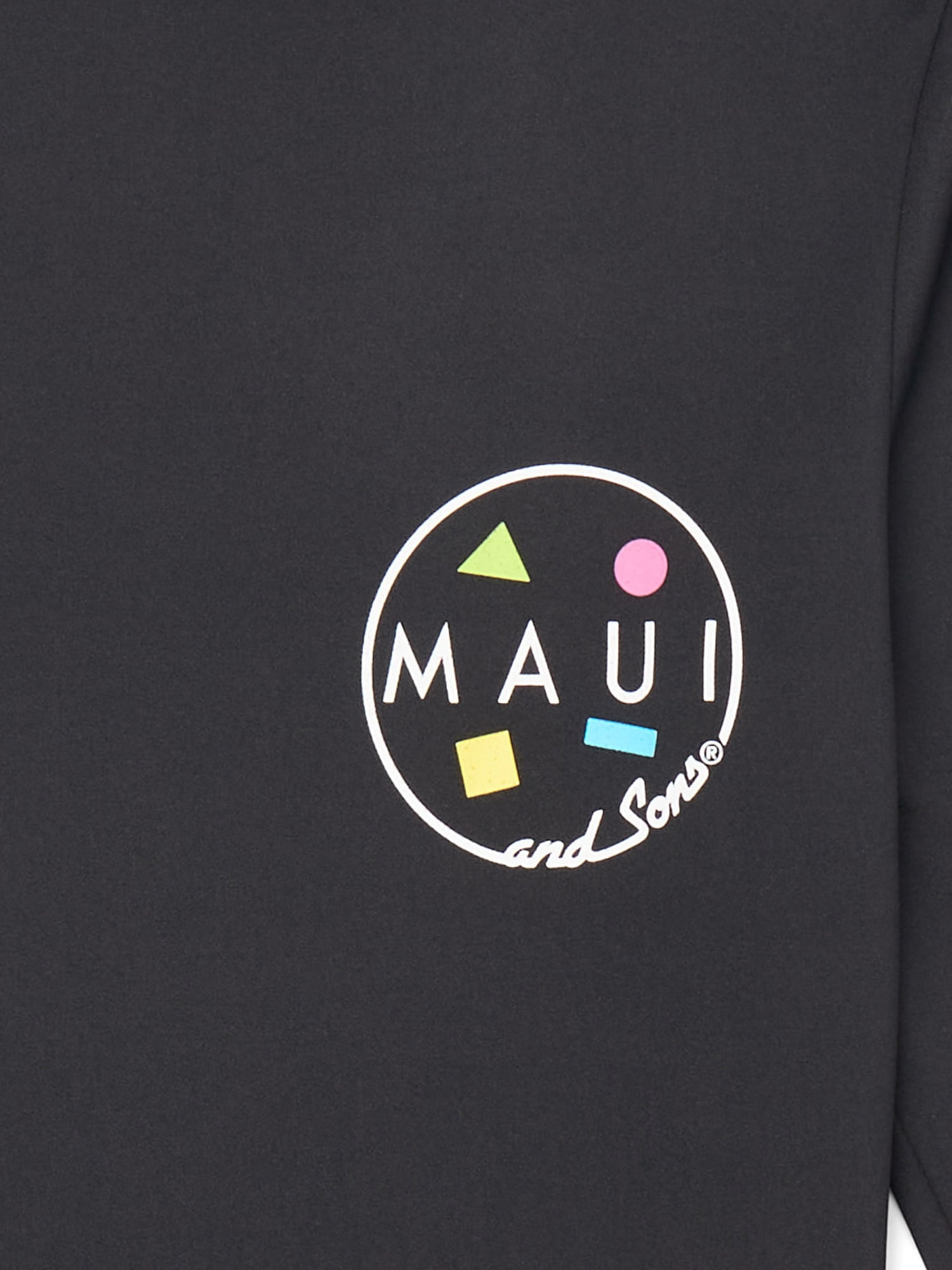 Maui and Sons Boys Logo Hooded Sun Shirt with UPF 50+ (Black, XS) 65u6d