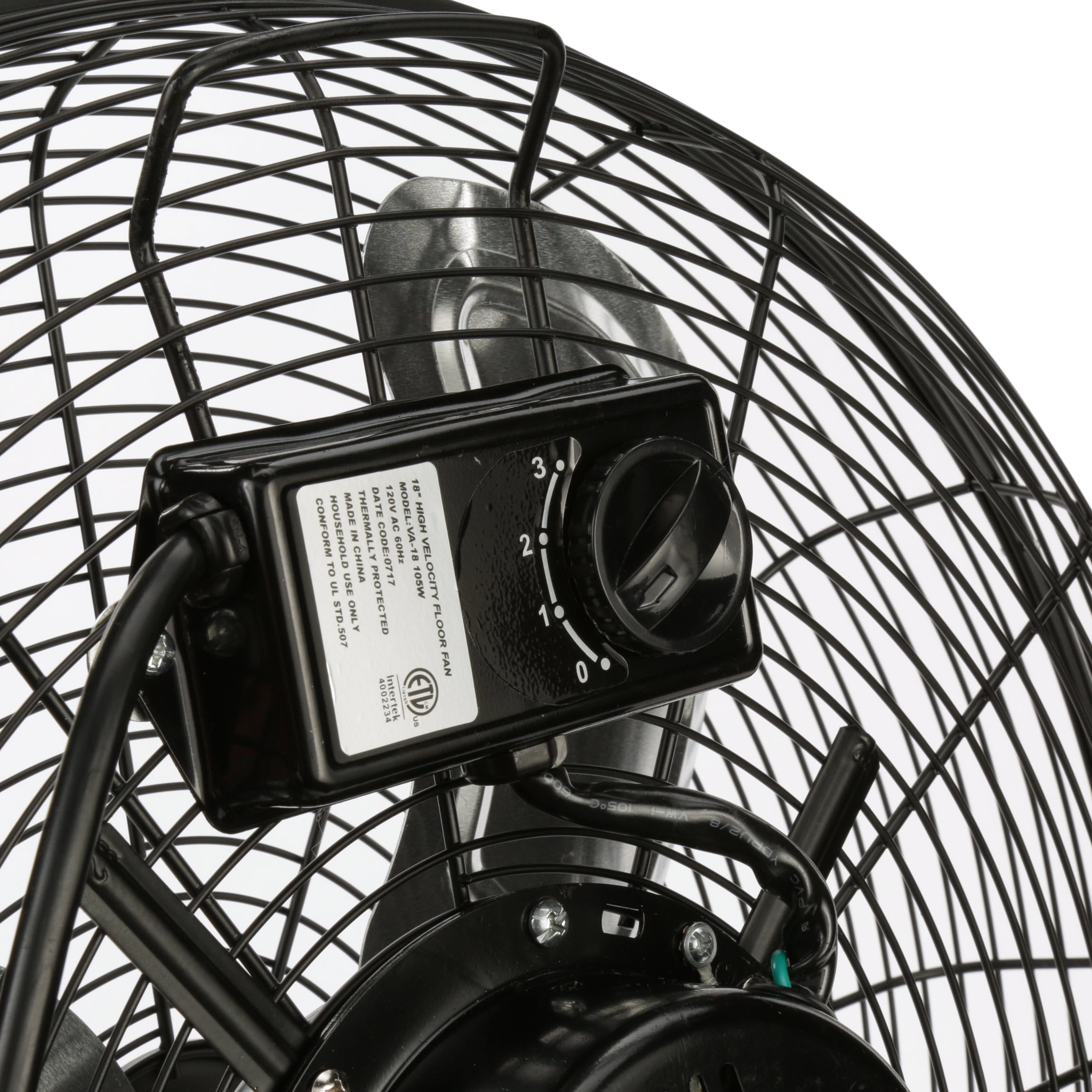 VieAir 18 in High Velocity Floor Fan, 3-Speed Adjustable Tilt (Black, 18 in) lwrdk