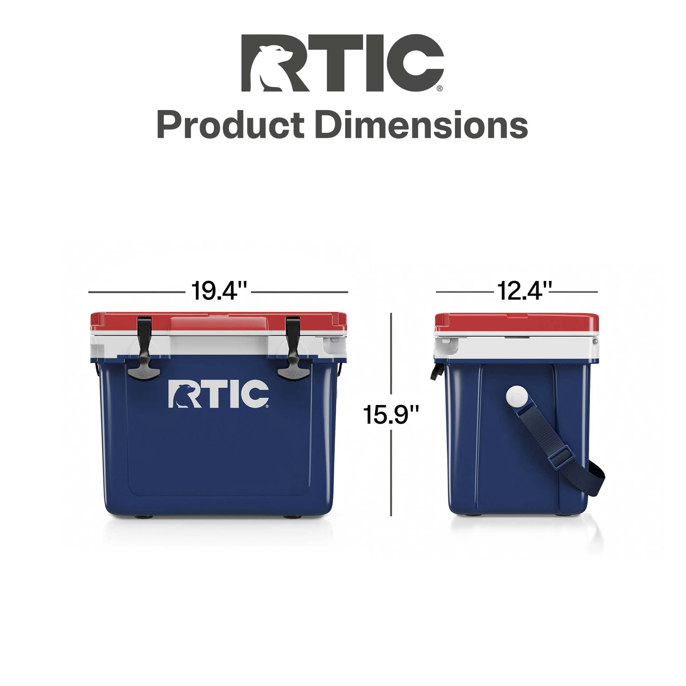 RTIC 22 QT Hard-Sided Cooler, Lightweight Insulated Ice Chest for Camping and Outdoor Travel (Patriot, 22 qt) vhxop