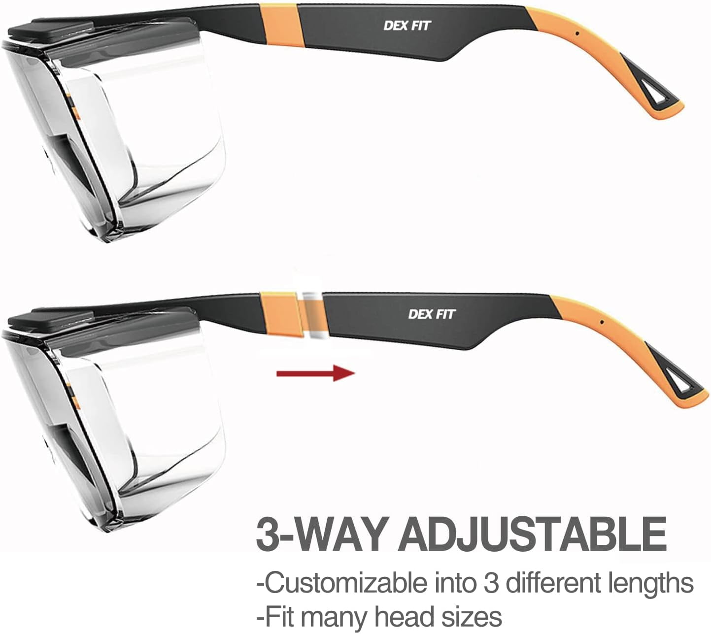 DEX FIT SG210 Safety Over Glasses, Impact Resistant Polycarbonate Lens, Anti-Fog & Anti-Scratch (Grey, One Size) vv8mv