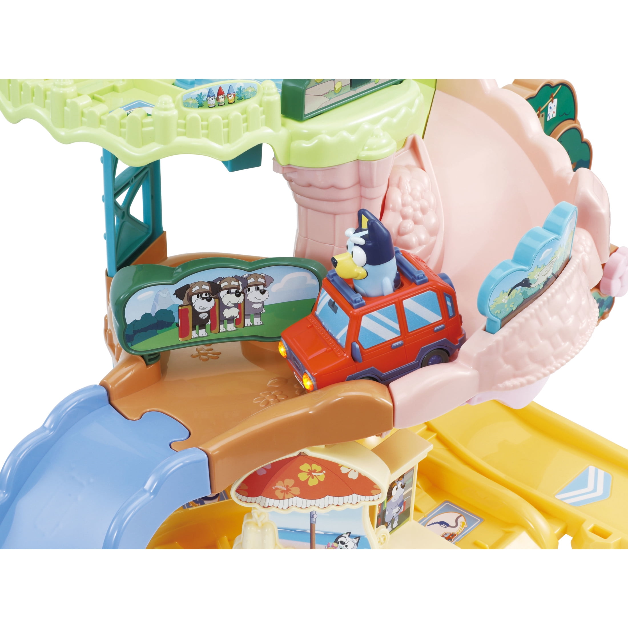 VTech Bluey Road Trip Electronic Playset with Heeler 4WD and Bingo Pedal Car (1 Set) lalcz