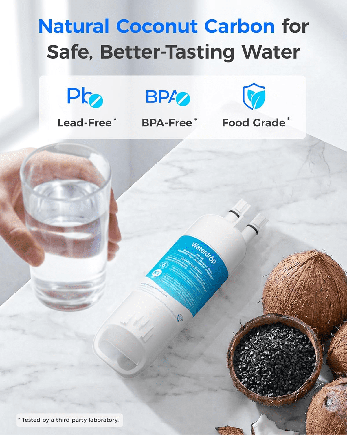 Waterdrop EDR1RXD1 Refrigerator Water Filter Replacement (2 Pack) y1ns1 - Image 8
