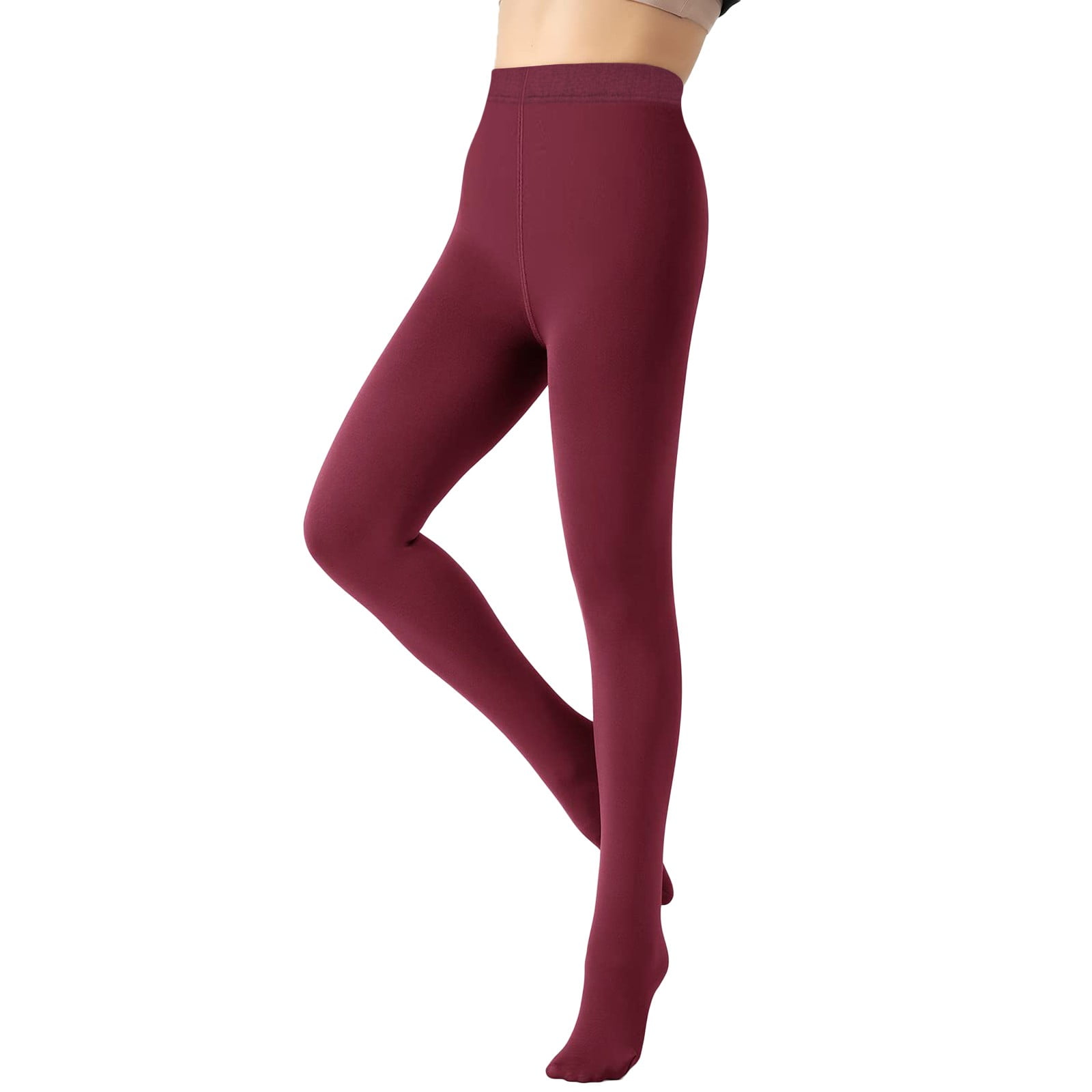 TYGHBN Women's Thermal Lined Leggings Winter Warm Stretchy Velvet Tights (Black, Large) f31qh