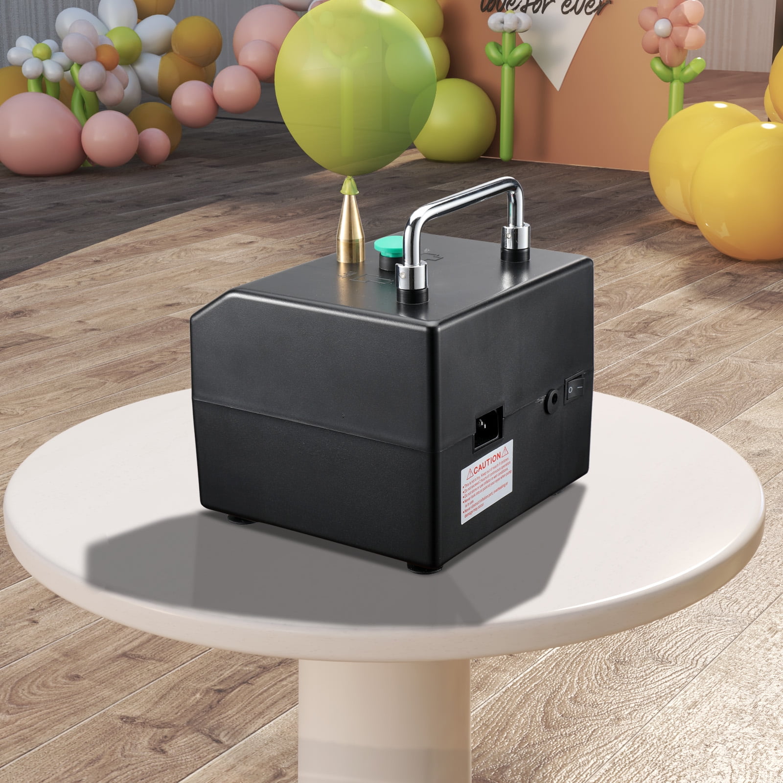 ECUTEE Electric Balloon Pump with Timer and Battery Display (Black, 5.5 x 5.5 x 6.7 in) k5cxb