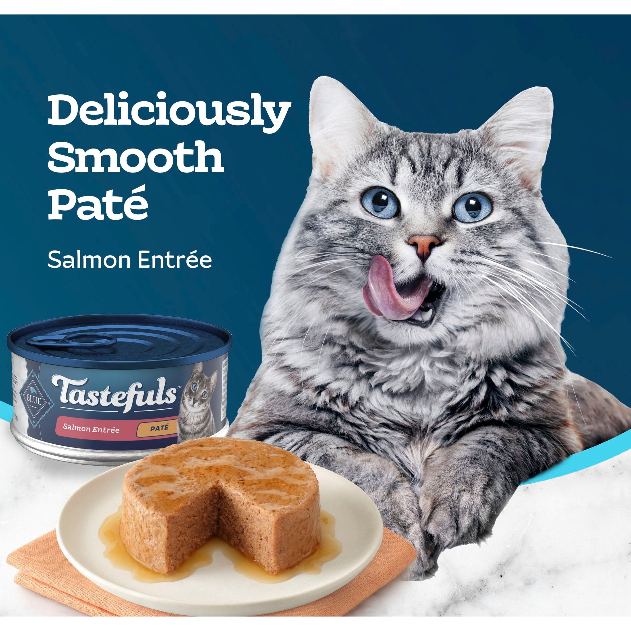 Blue Buffalo Tastefuls Wet Cat Food Paté, Natural Salmon Entrée (5.5 oz) siekj