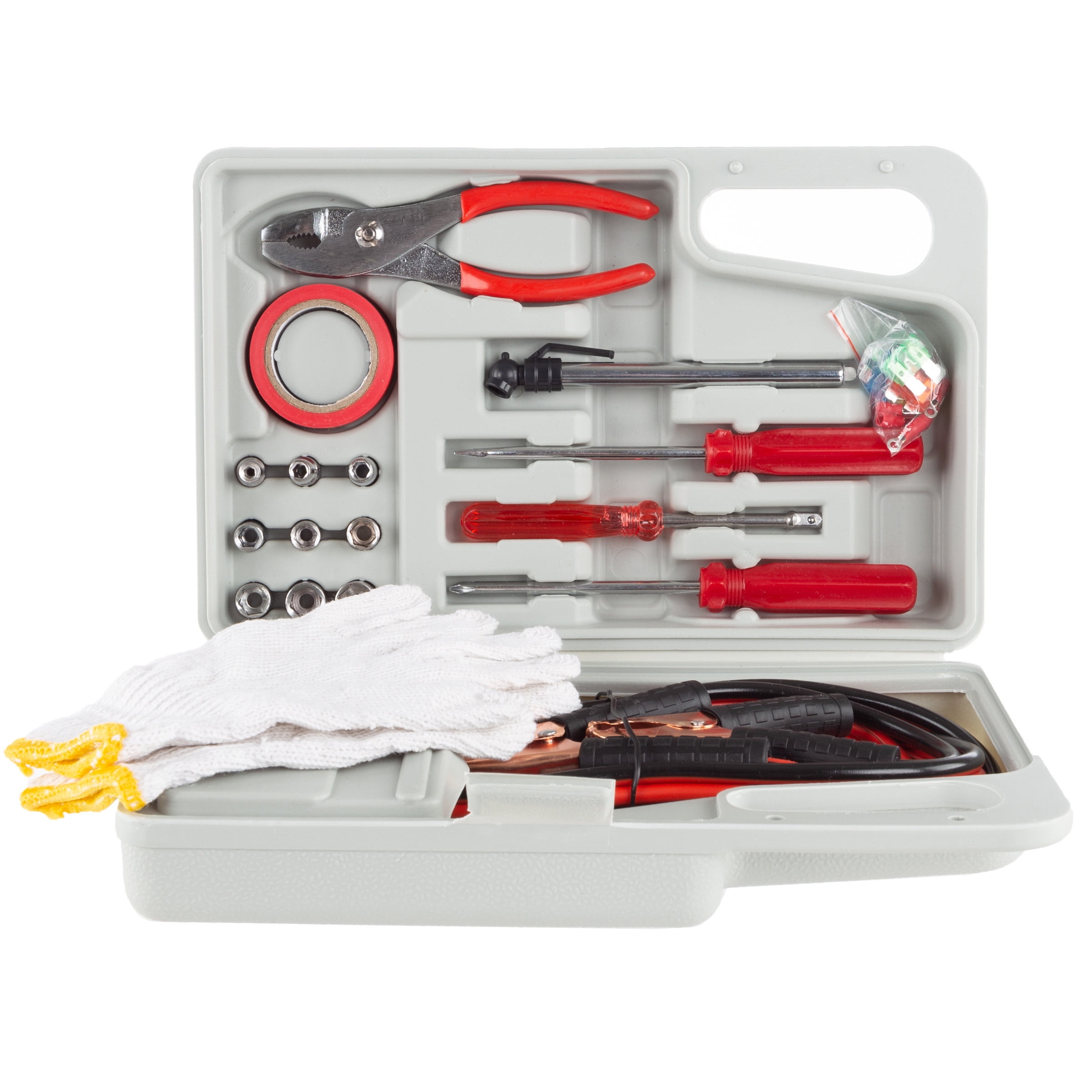 Stalwart Roadside Emergency Car Kit (30-Piece Set, Compact Carrying Case) w6c27