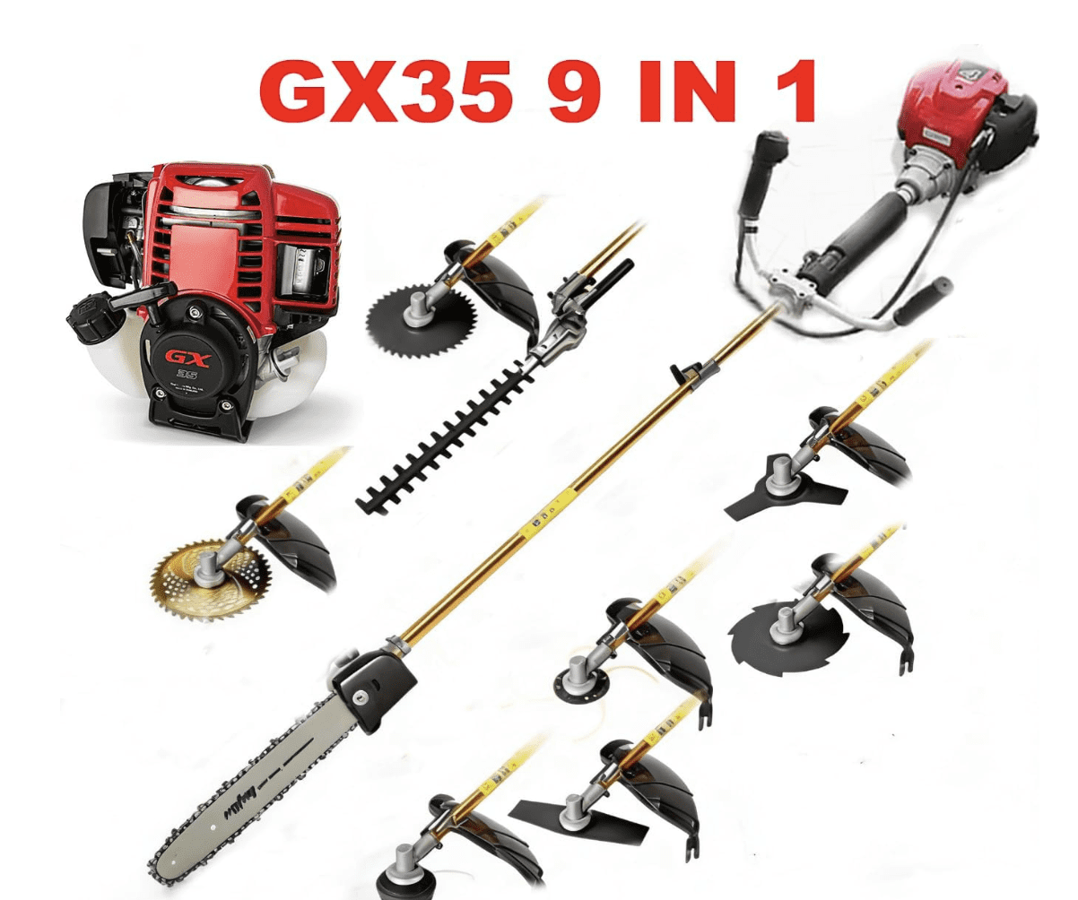 CHIKURA 9-in-1 Gas Hedge Trimmer and Brush Cutter Multi-Tool System (4-Stroke Engine) 1u4z9