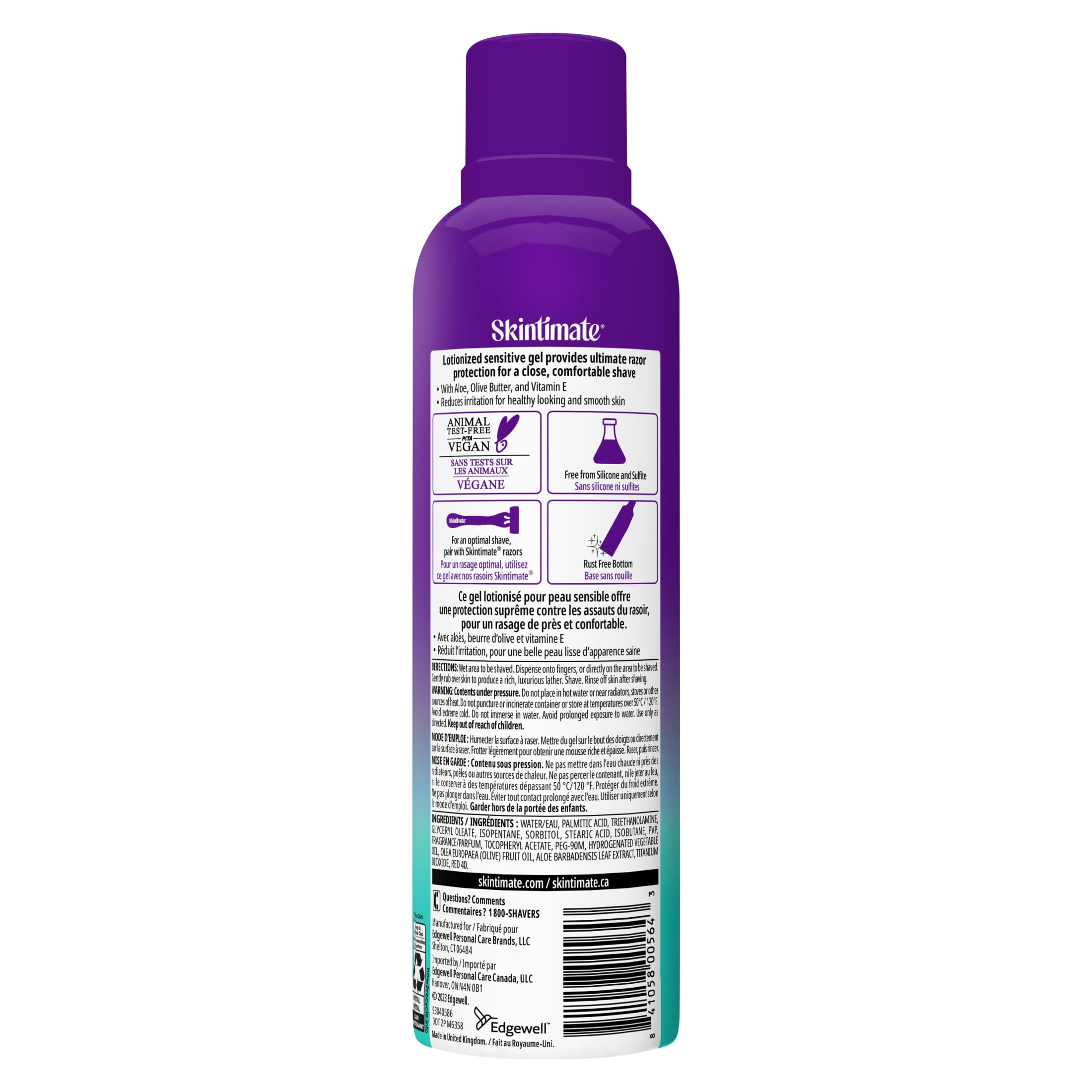 Skintimate Skin Therapy Sensitive Shave Gel for Women, Moisturizing Shaving Cream (7 oz) 84gq7