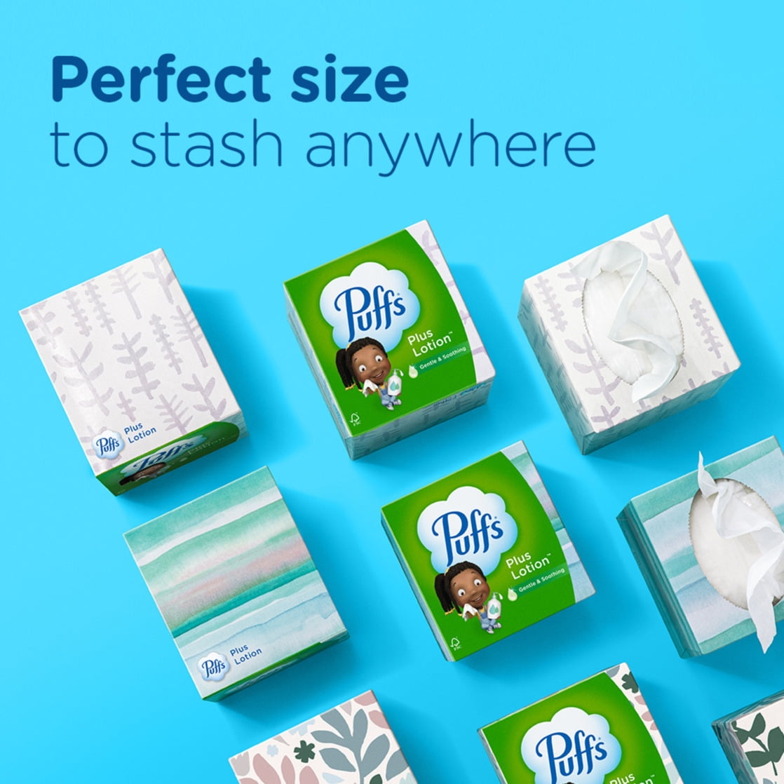 Puffs Plus Lotion Facial Tissues, Soothing 2-Ply Paper Tissues (White, 8 Cube Boxes, 576 Total Tissues) xpw0w