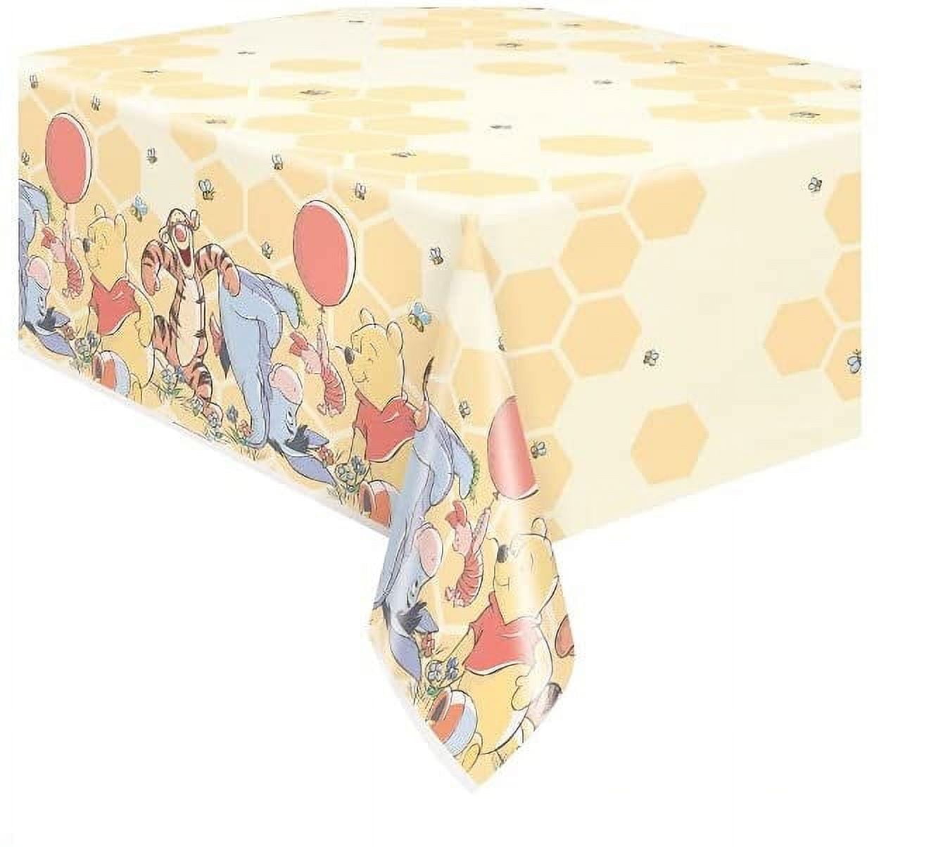 Unique Winnie the Pooh Party Supplies Set (16 Dessert Plates, 16 Napkins, Table Cover, Banner, Stickers) q97lc