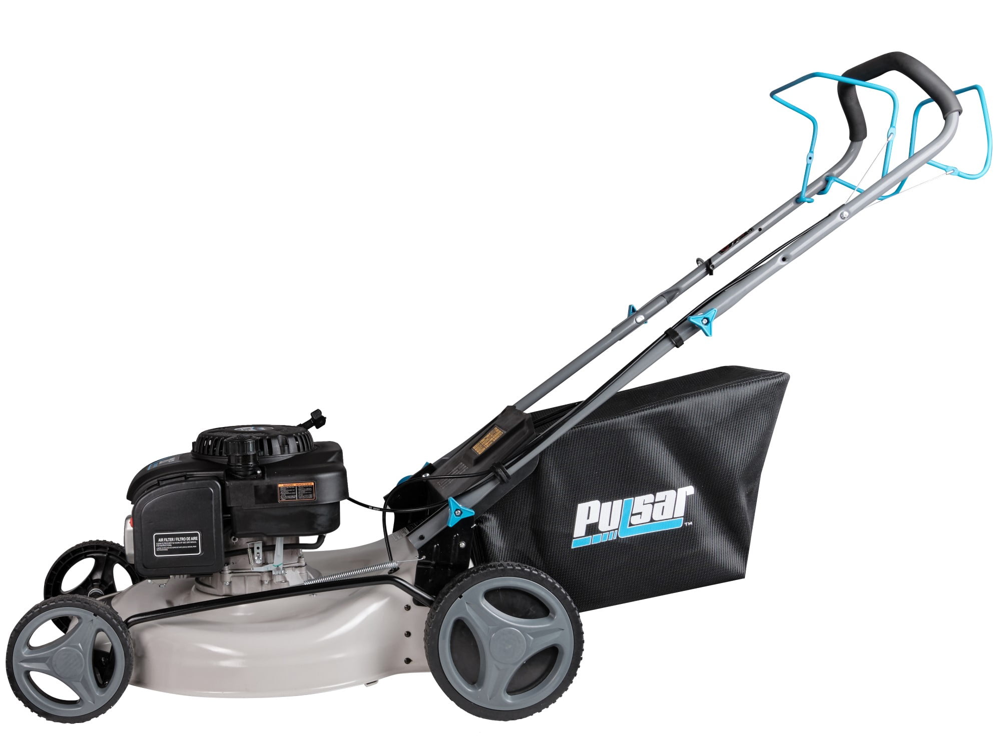 Pulsar Self-Propelled Gas Lawn Mower, 200cc 4-Stroke Engine, 3-in-1 Cutting System (White, 21 in) 8198v