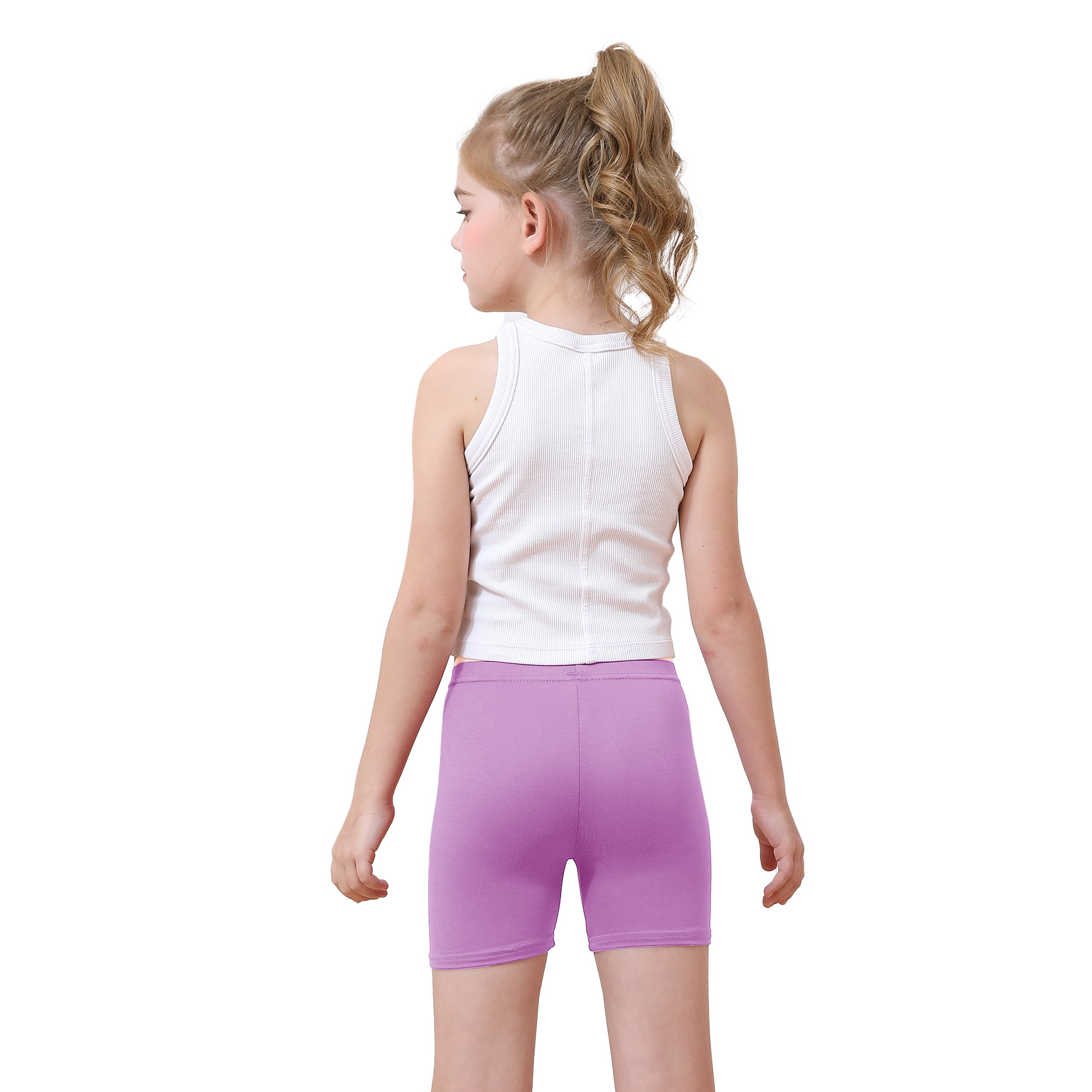 Resinta Girls Bike Shorts Under Dress Dance Cartwheel Shorts (Orange, 6 Pack) 6l54b