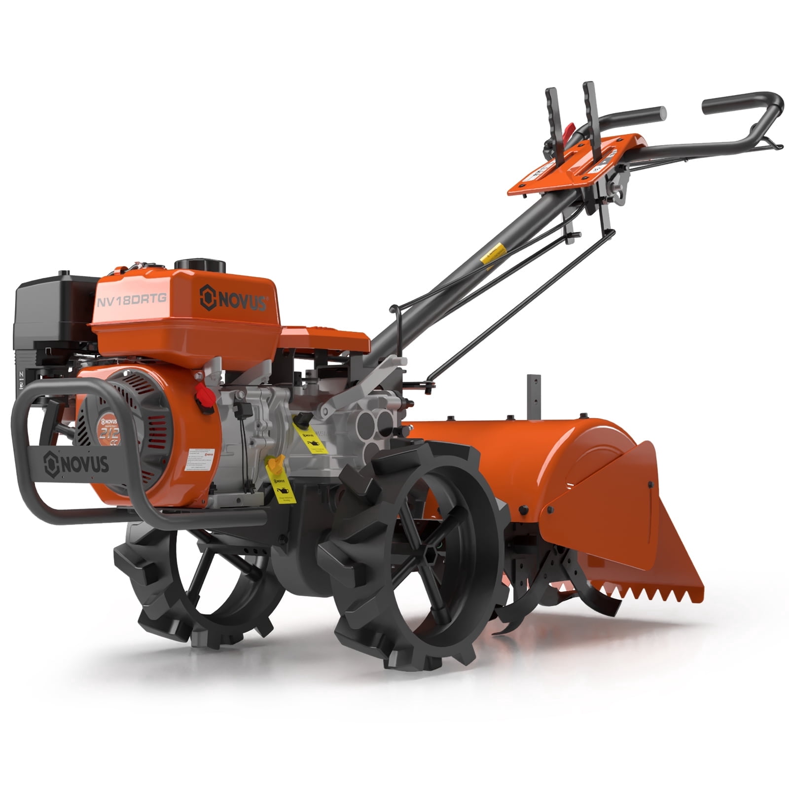 NOVUS 18-Inch Dual Direction Rear Tine Tiller, 212cc 4-Cycle Gas Engine, Heavy-Duty Garden Rototiller (18 in) ljano
