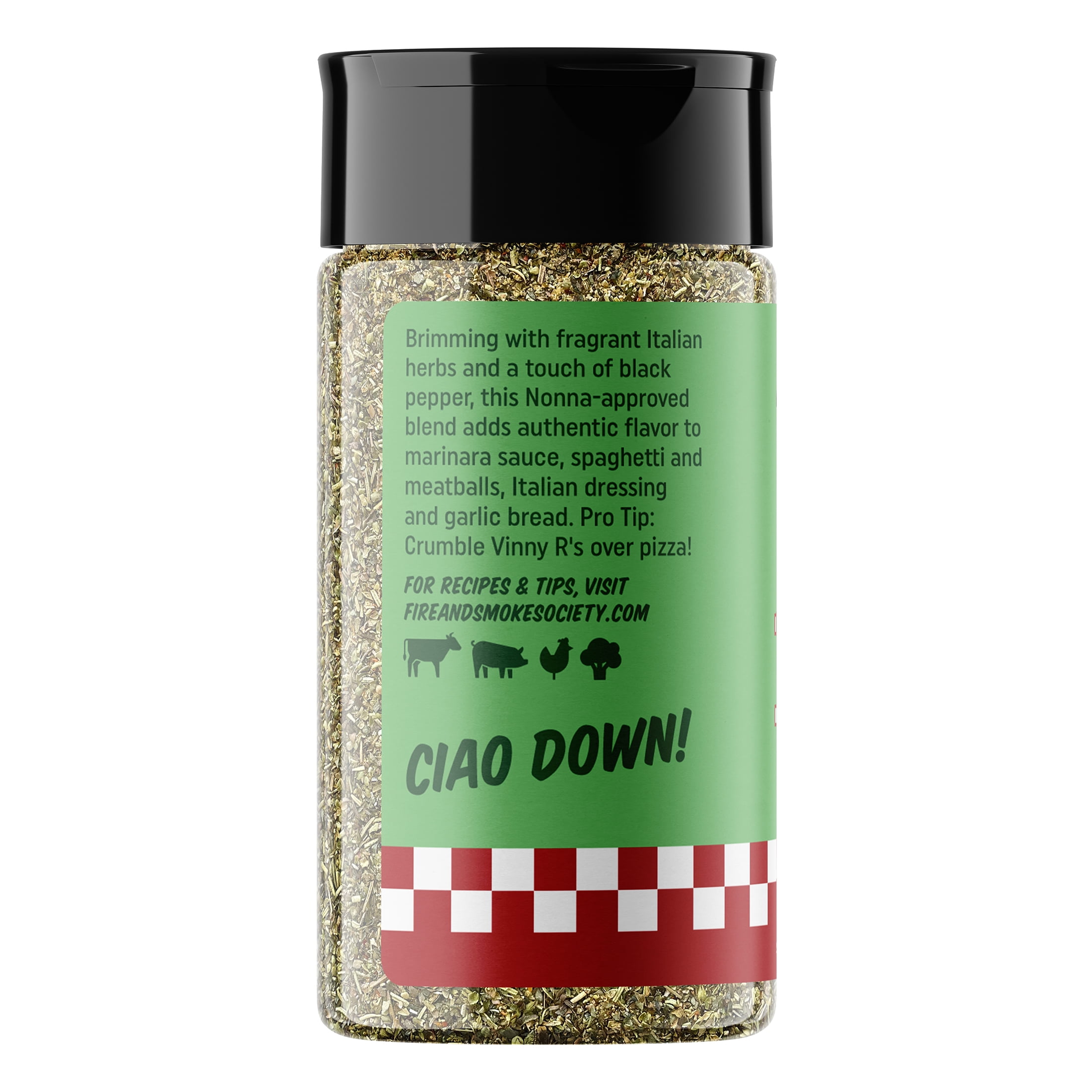 Fire & Smoke Society Vinny R's Italian Seasoning Blend, Salt-Free Herb Mix (2.8 oz) 3qrci