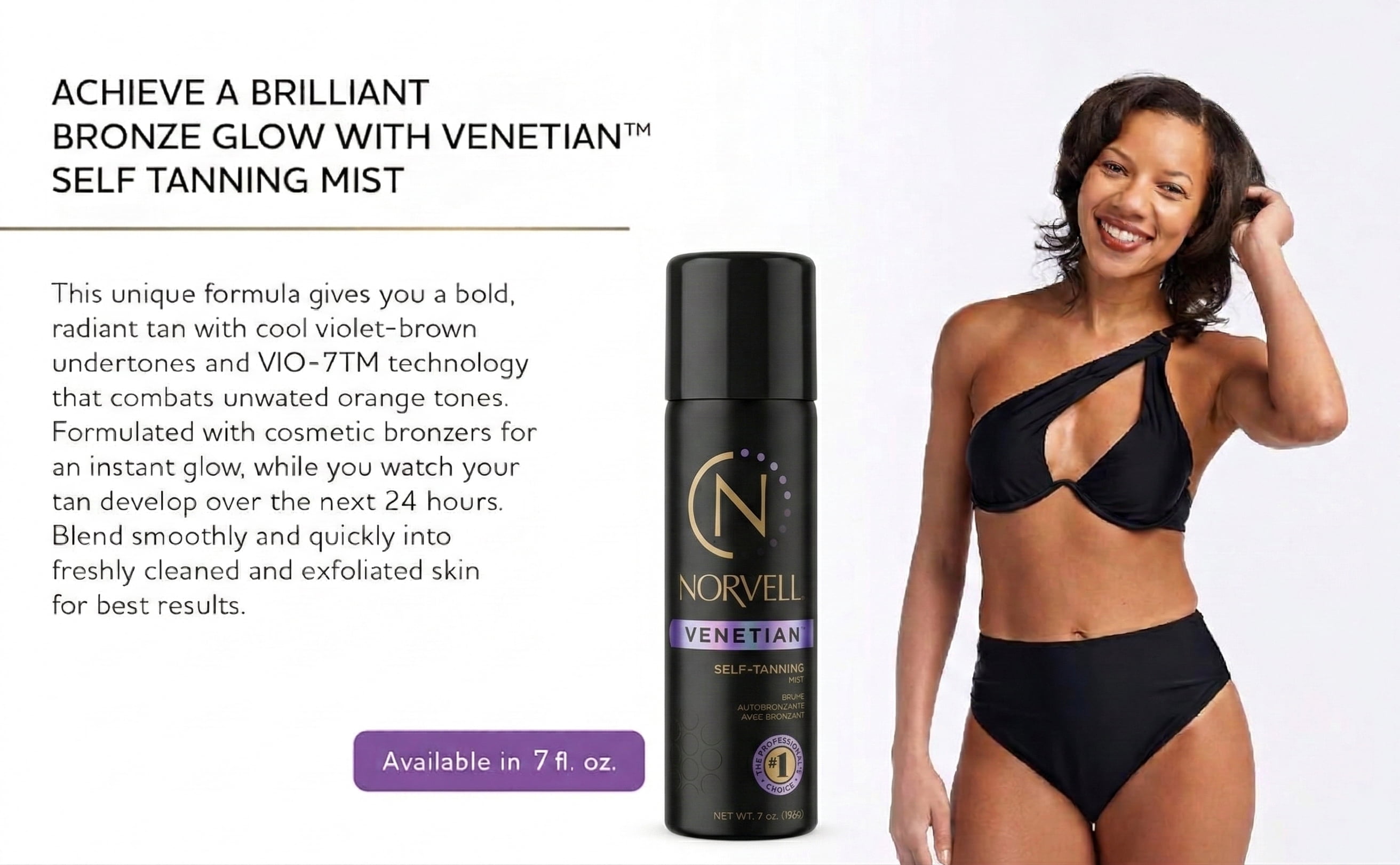 Norvell Venetian Self Tanning Mist with Bronzer (Cool Brown, 7 oz) 98syz