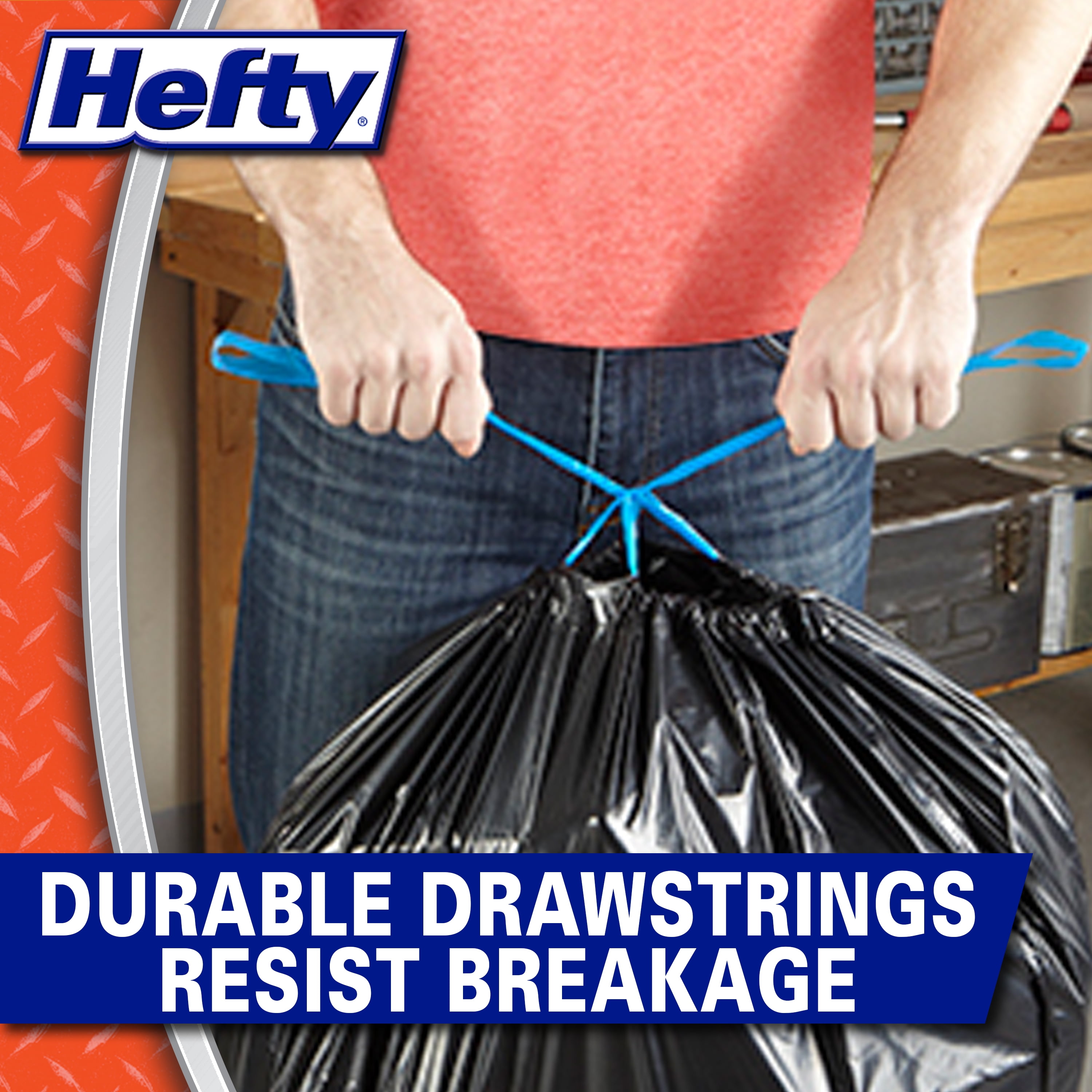 Hefty Strong Lawn & Leaf Trash Bags (Black, 39 Gallon, 38 Count) 10i9y