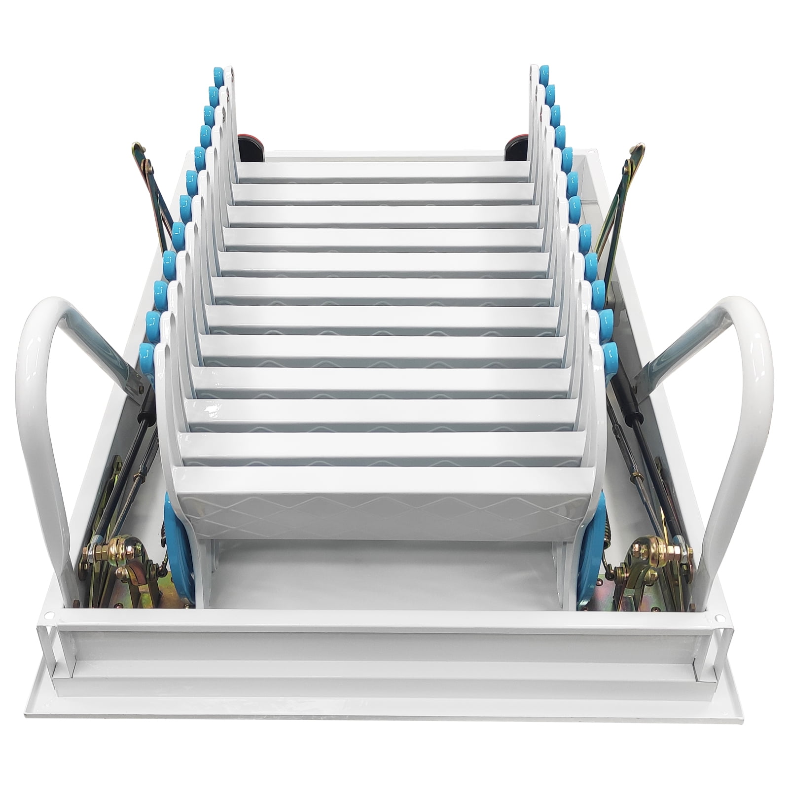 Banfluxion Attic Pull Down Ceiling Ladder, Heavy-Duty Folding Loft Stairs with 12 Steps (Blue, 9.84 ft) nb02c