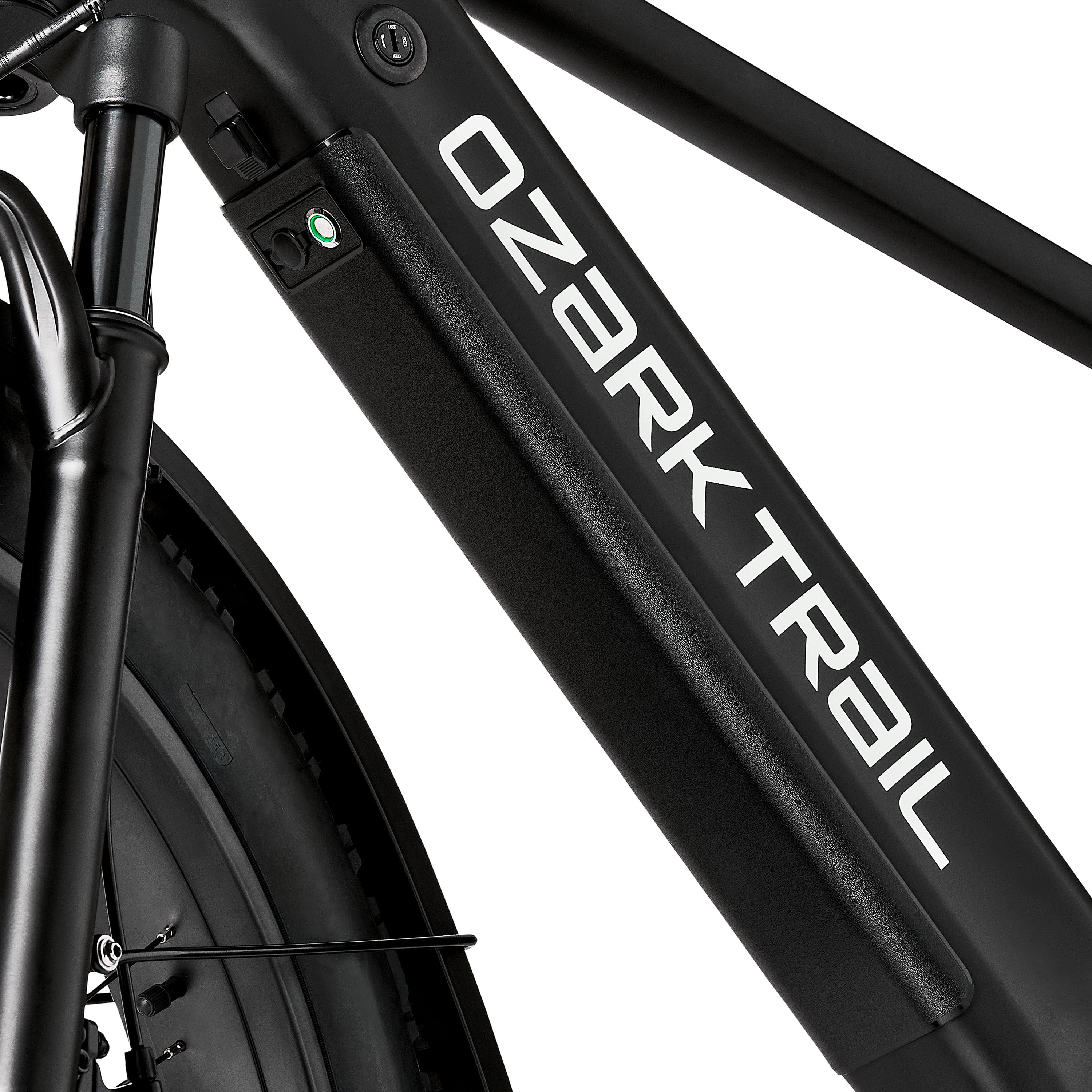 Ozark Trail M.3 Ranger+ Electric Fat Tire Bike, All-Terrain Commuter, 500W Motor, 48V Battery (Black, 26 in) b3y3l